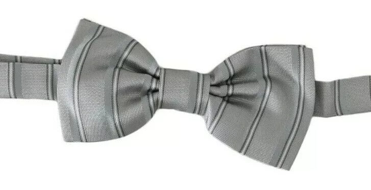 Light Gray Lining Adjustable Neck Butterfly Bow Tie - ventzia