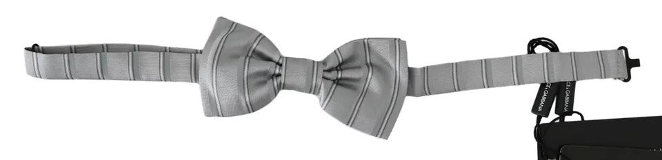 Light Gray Lining Adjustable Neck Butterfly Bow Tie - ventzia