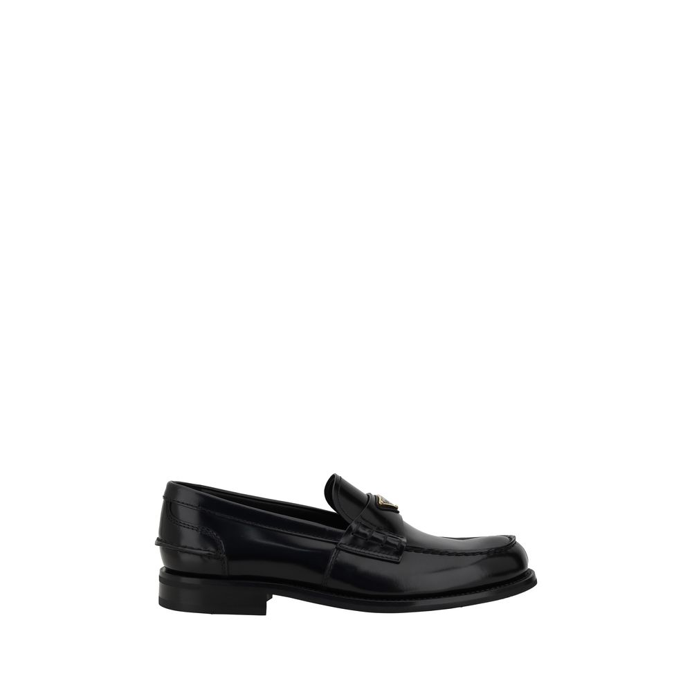 Black Calf Leather Bos Taurus Slip-On Loafers - ventzia