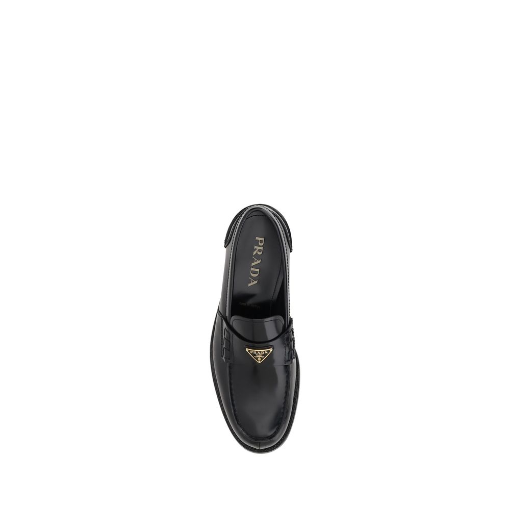 Black Calf Leather Bos Taurus Slip-On Loafers - ventzia