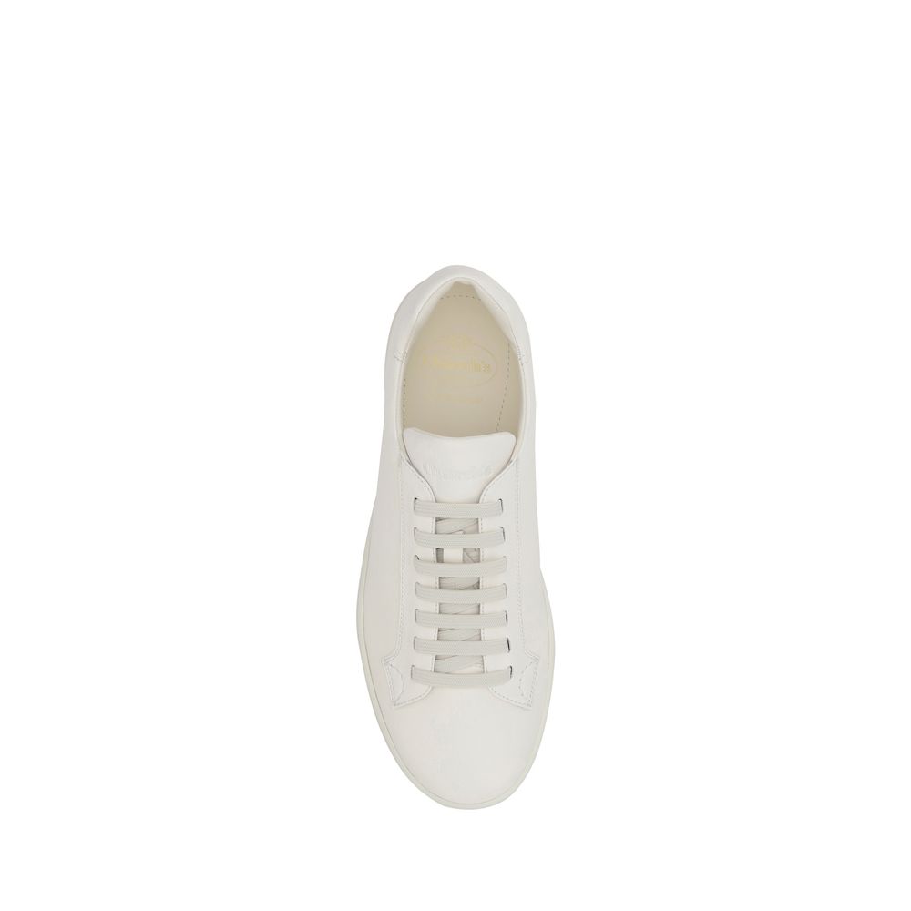 White Rubber Low Top Sneakers - ventzia
