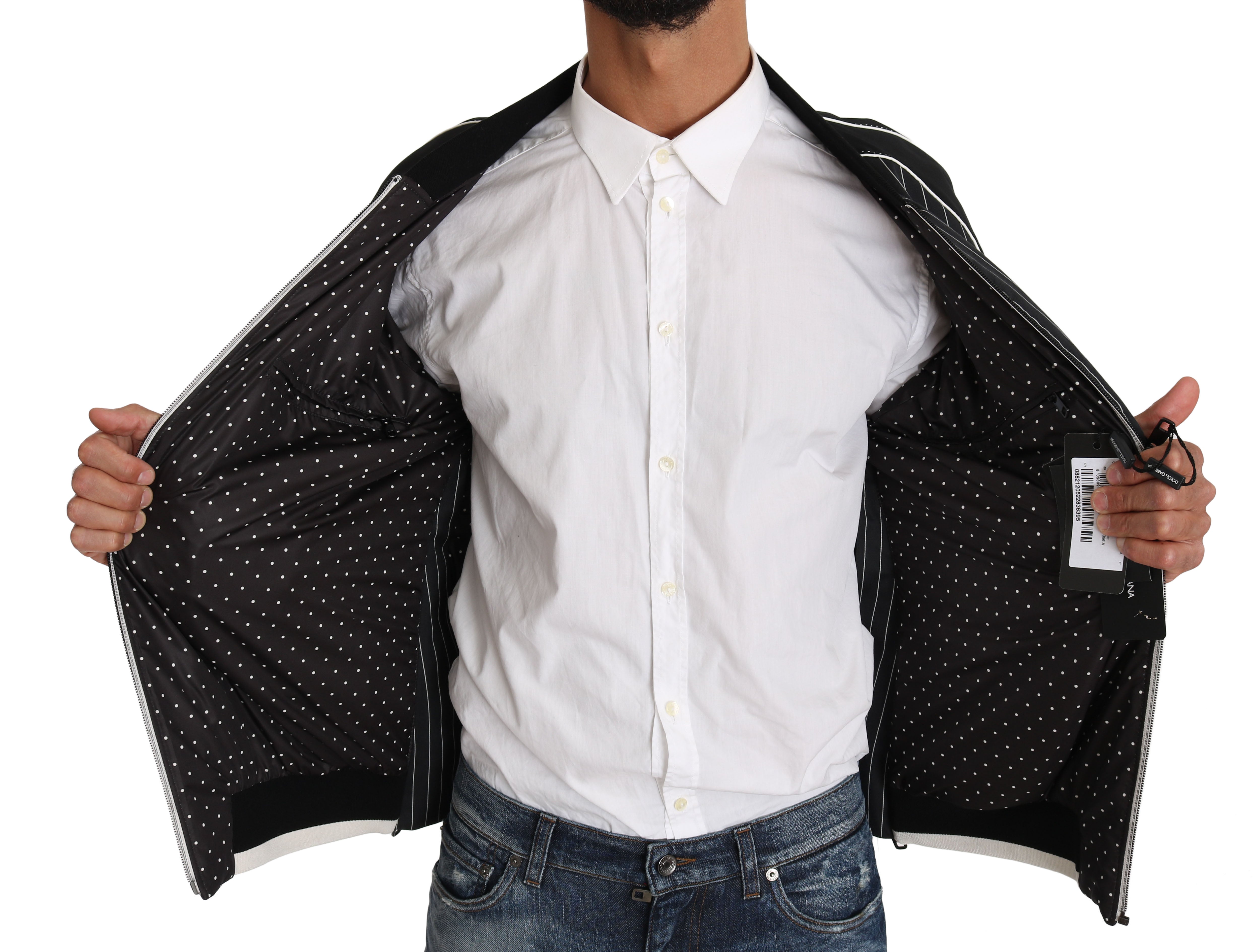 Elegant Sequined Black Bomber Jacket - ventzia
