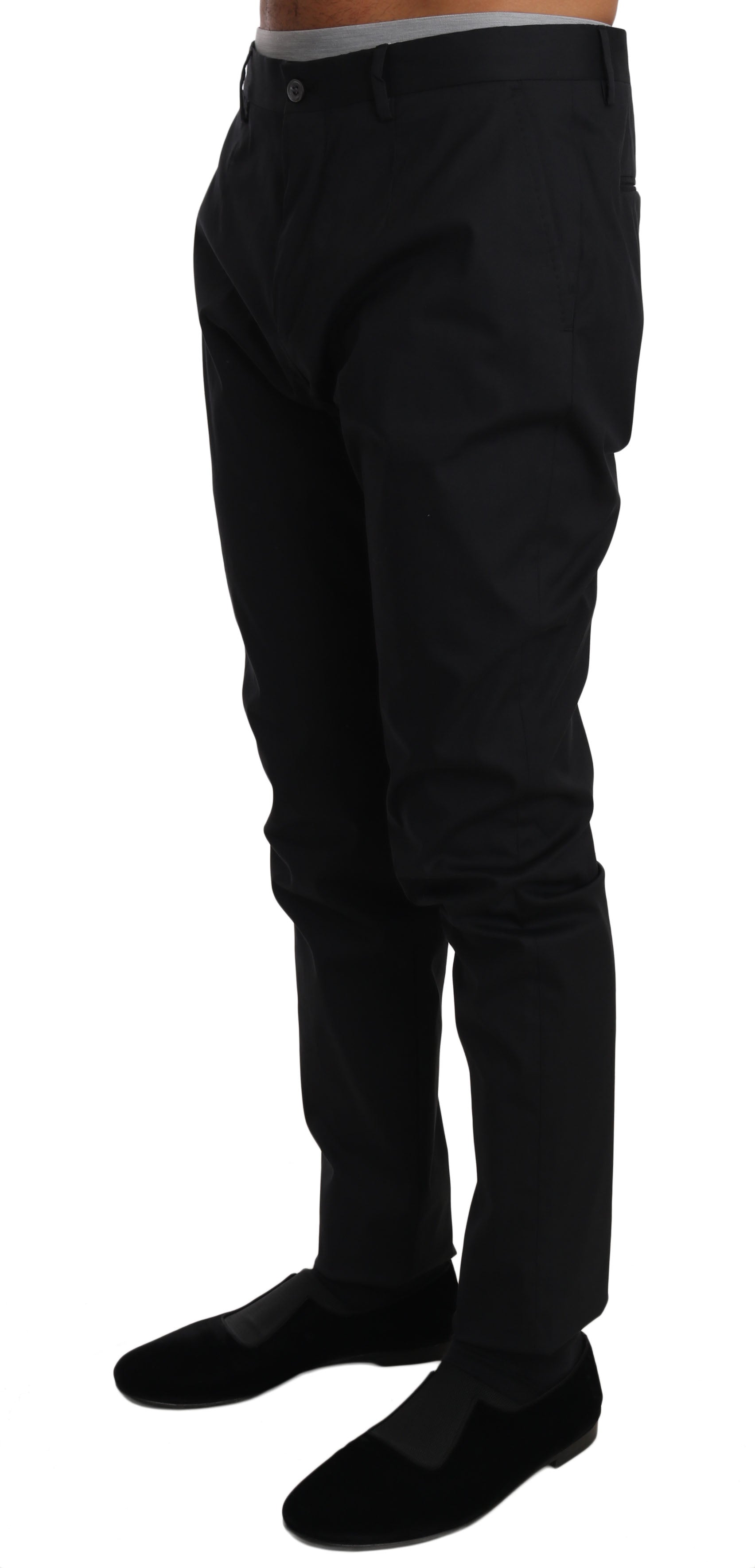 Elegant Black Formal Wool-Blend Trousers - ventzia
