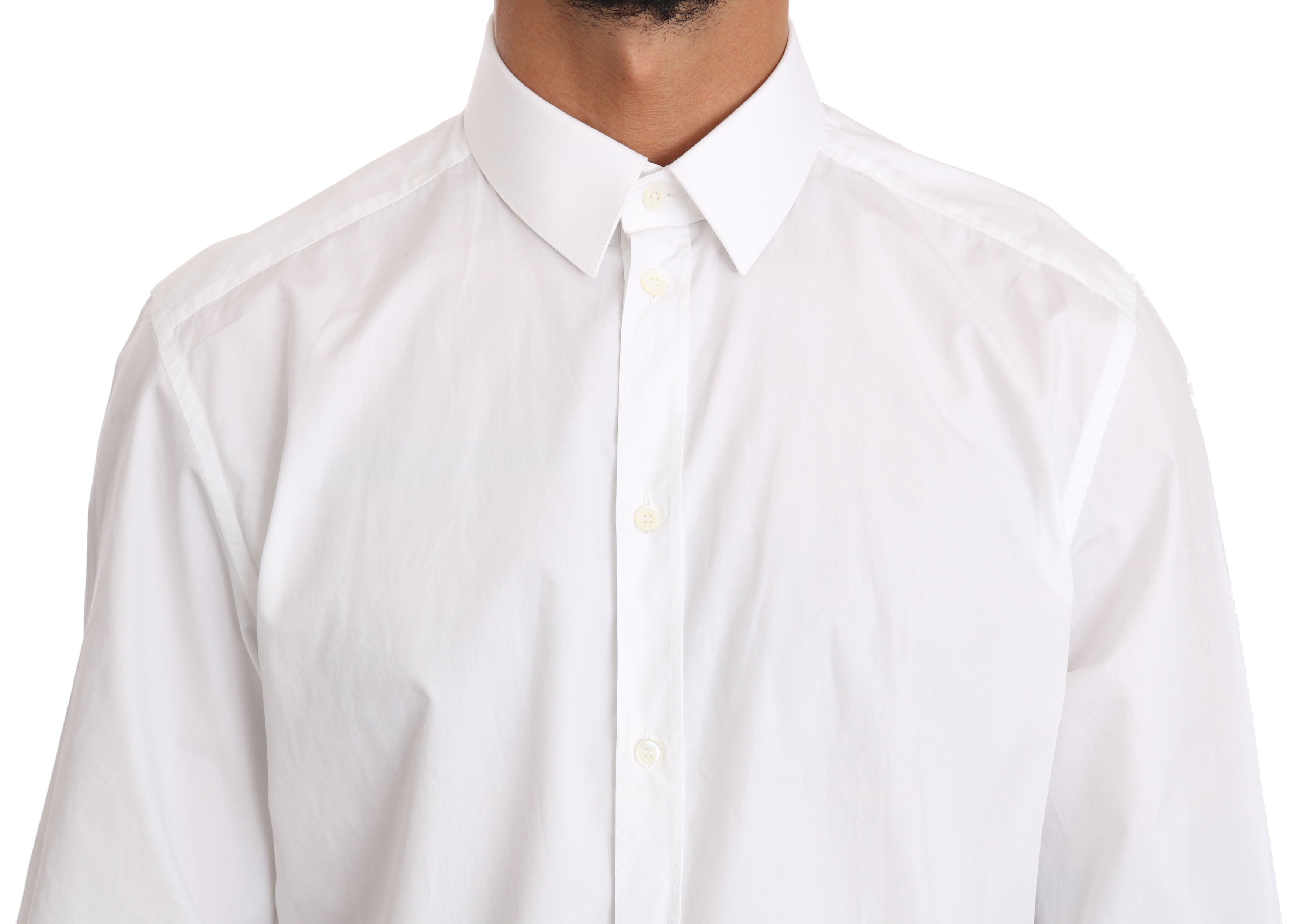 Elegant Slim Fit Dress Shirt in Pure White - ventzia