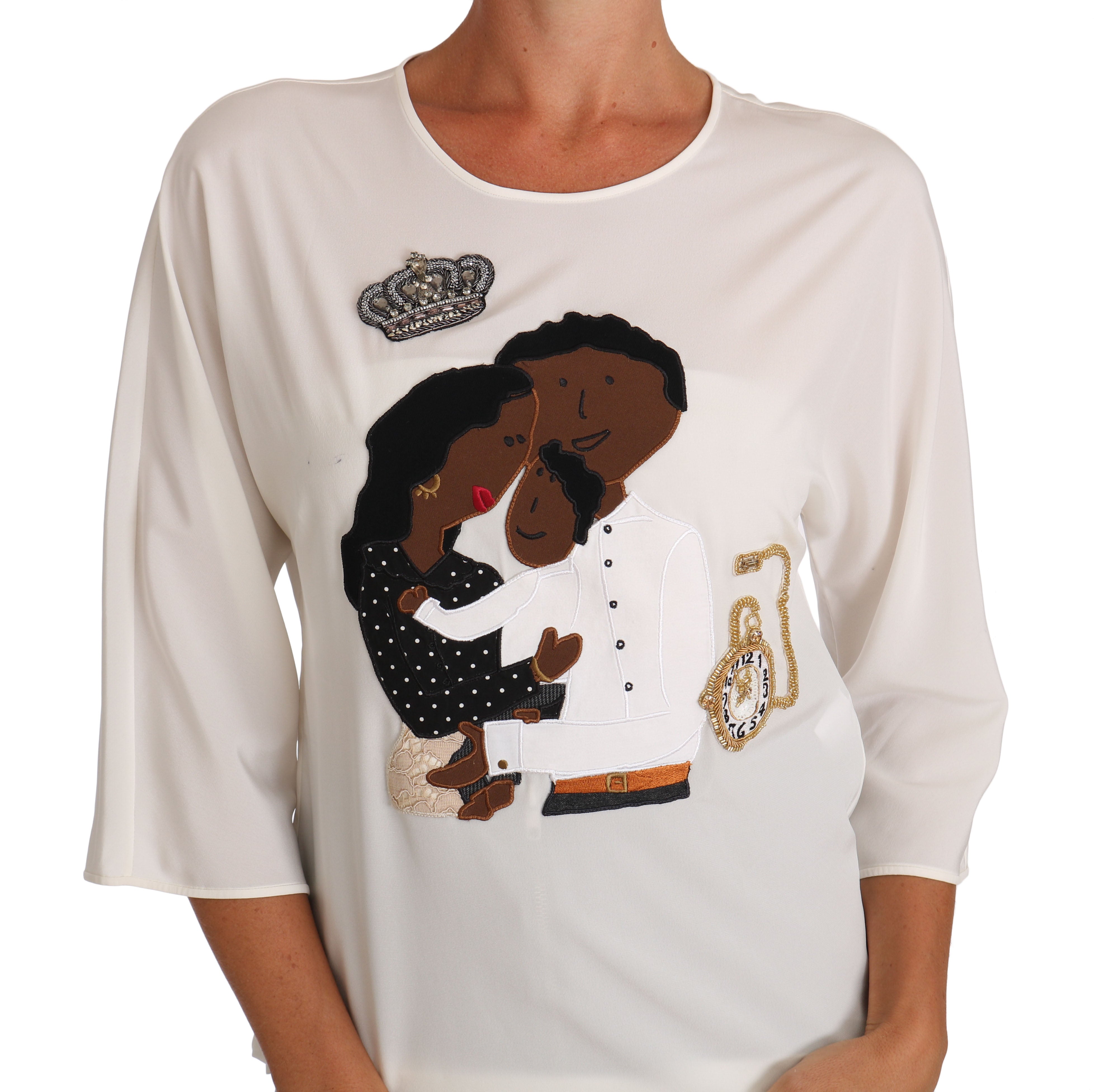 Elegant Silk Blend Crewneck Blouse - ventzia