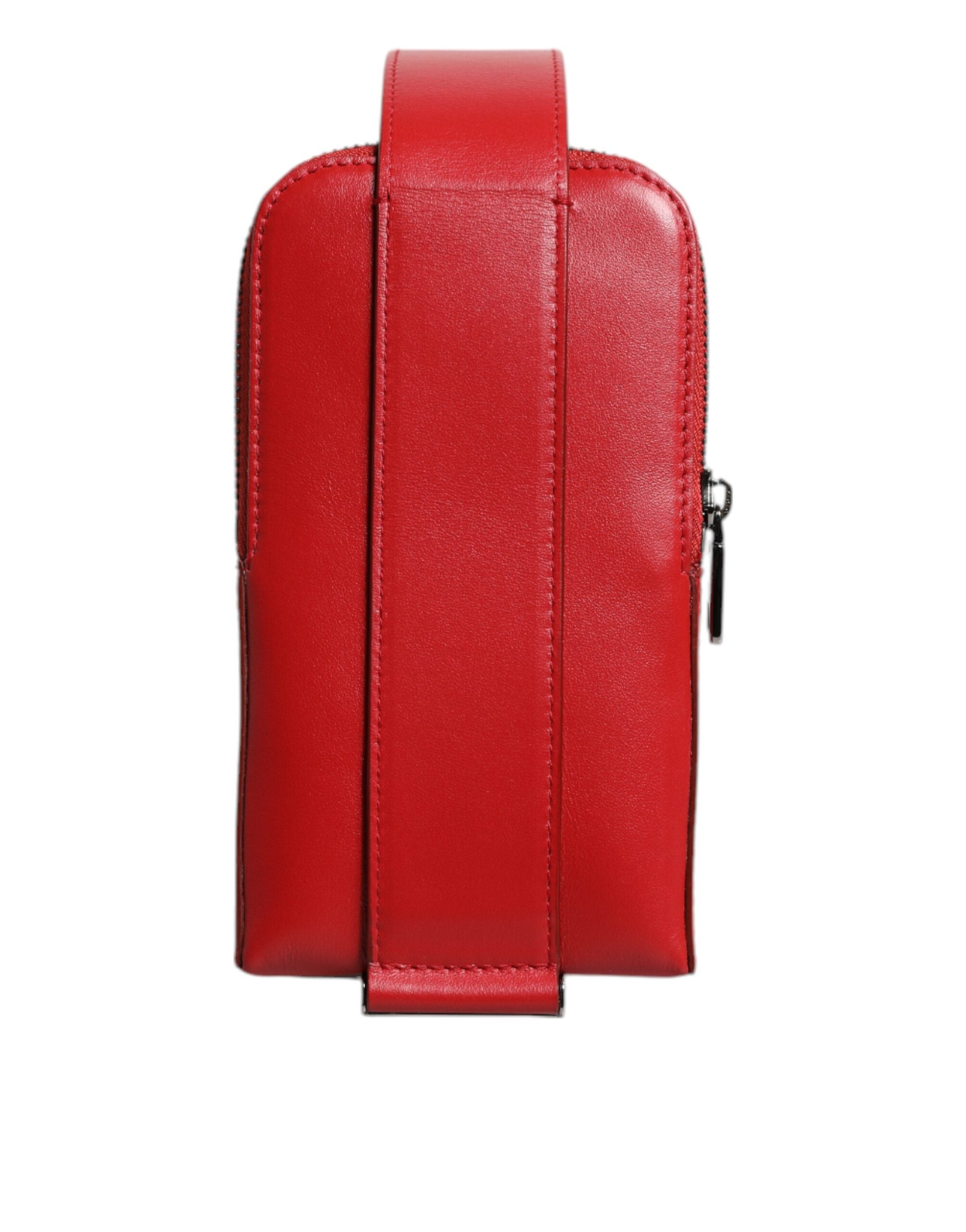 Red Leather Logo Zip Around Card Holder Wide Strap Wallet (Copy) - ventzia