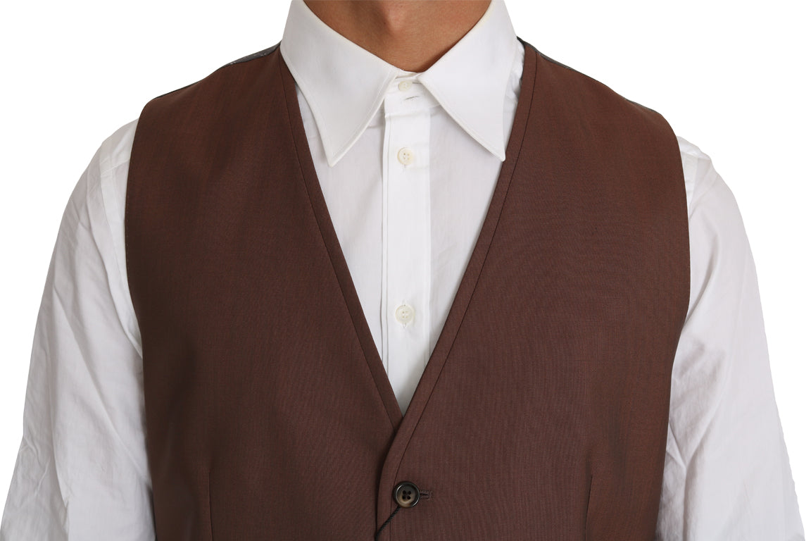 Sleek Bronze & Gray Formal Vest Slim Fit - ventzia