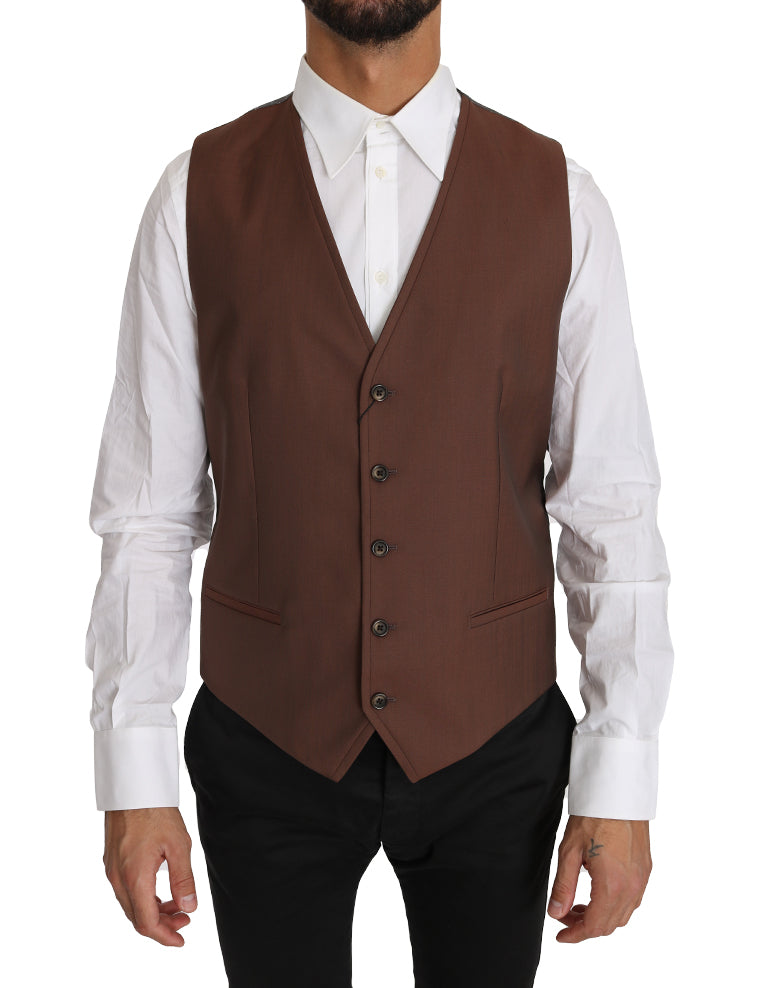 Sleek Bronze & Gray Formal Vest Slim Fit - ventzia