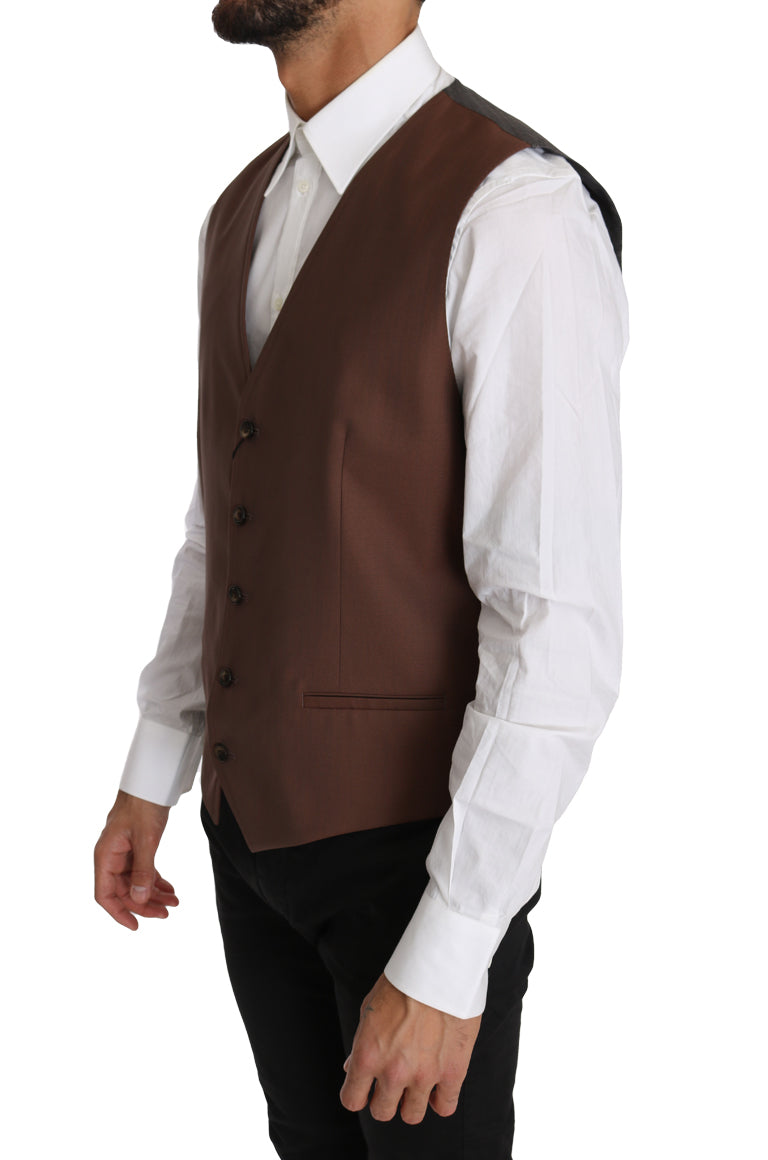 Sleek Bronze & Gray Formal Vest Slim Fit - ventzia