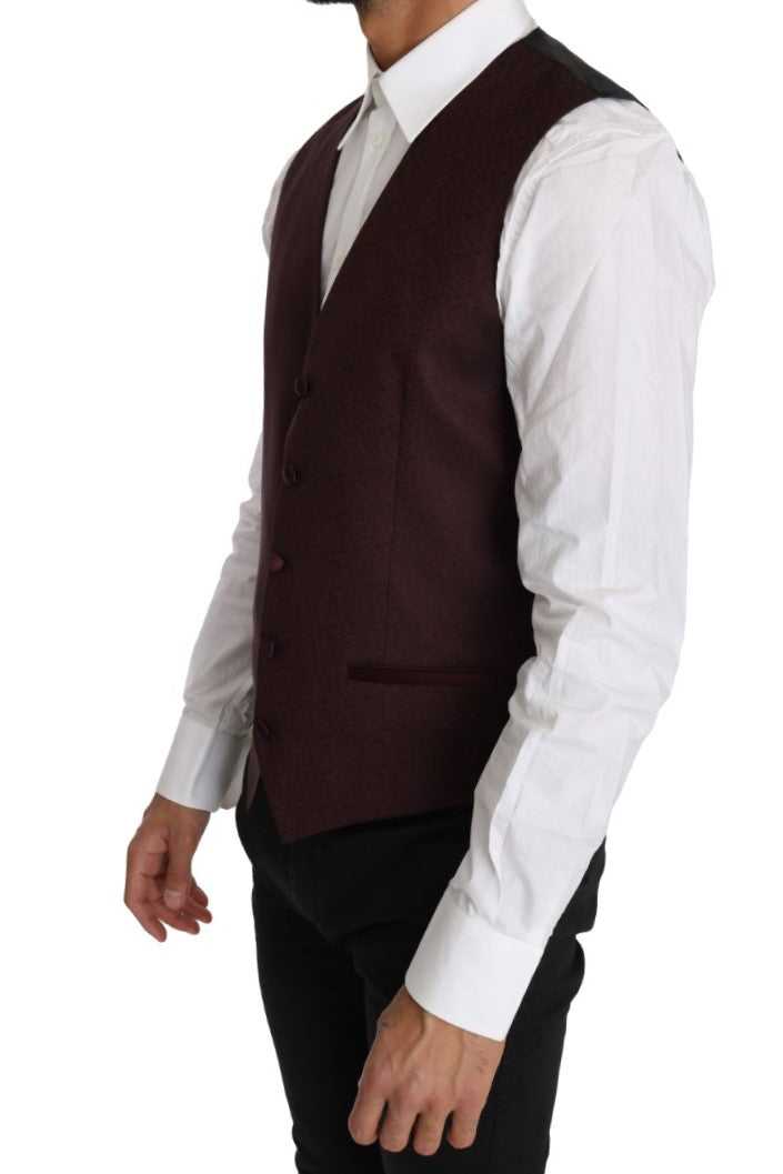 Elegant Purple Patterned Men's Formal Vest - ventzia
