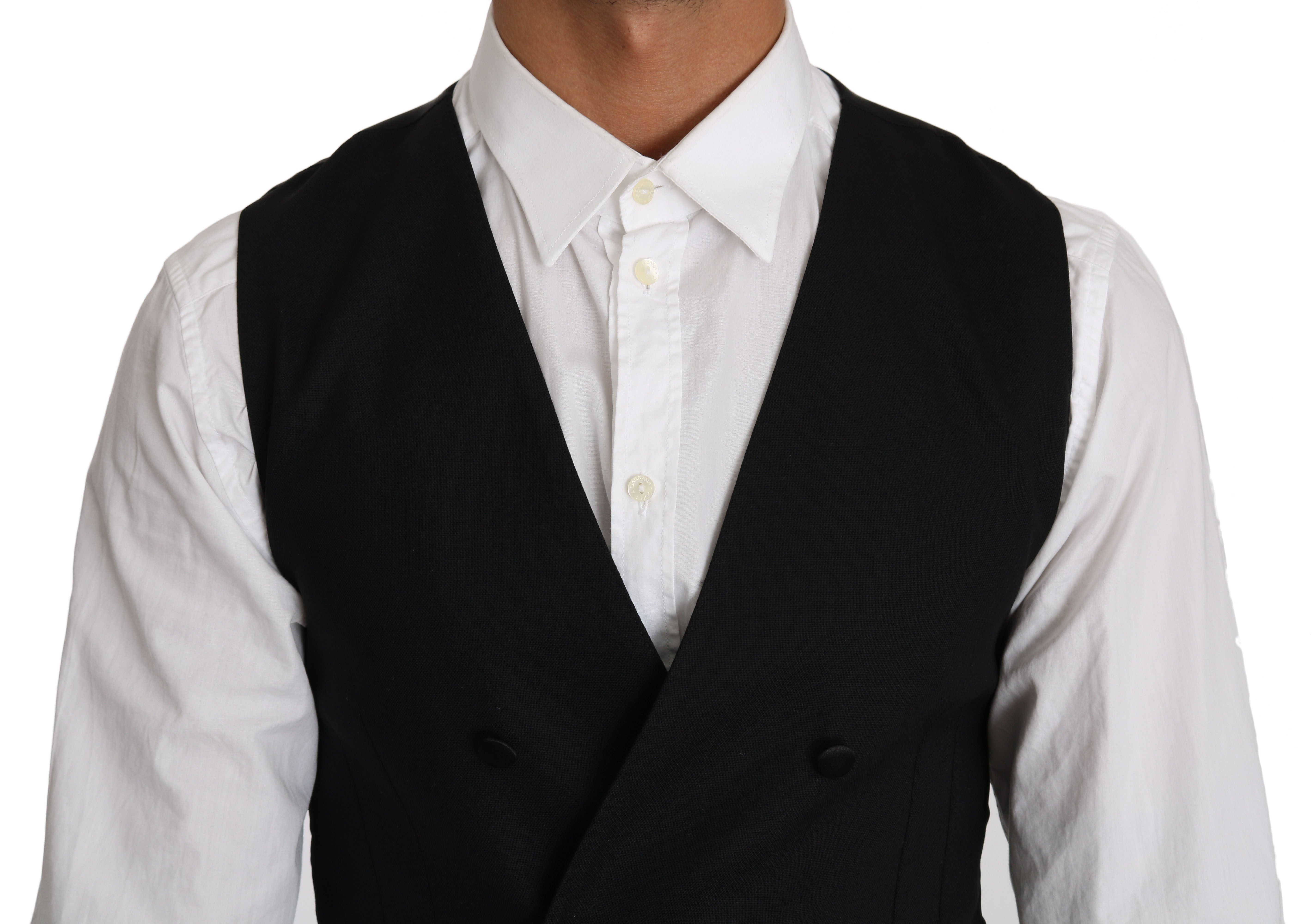 Sleek Double Breasted Slim Fit Wool Vest - ventzia
