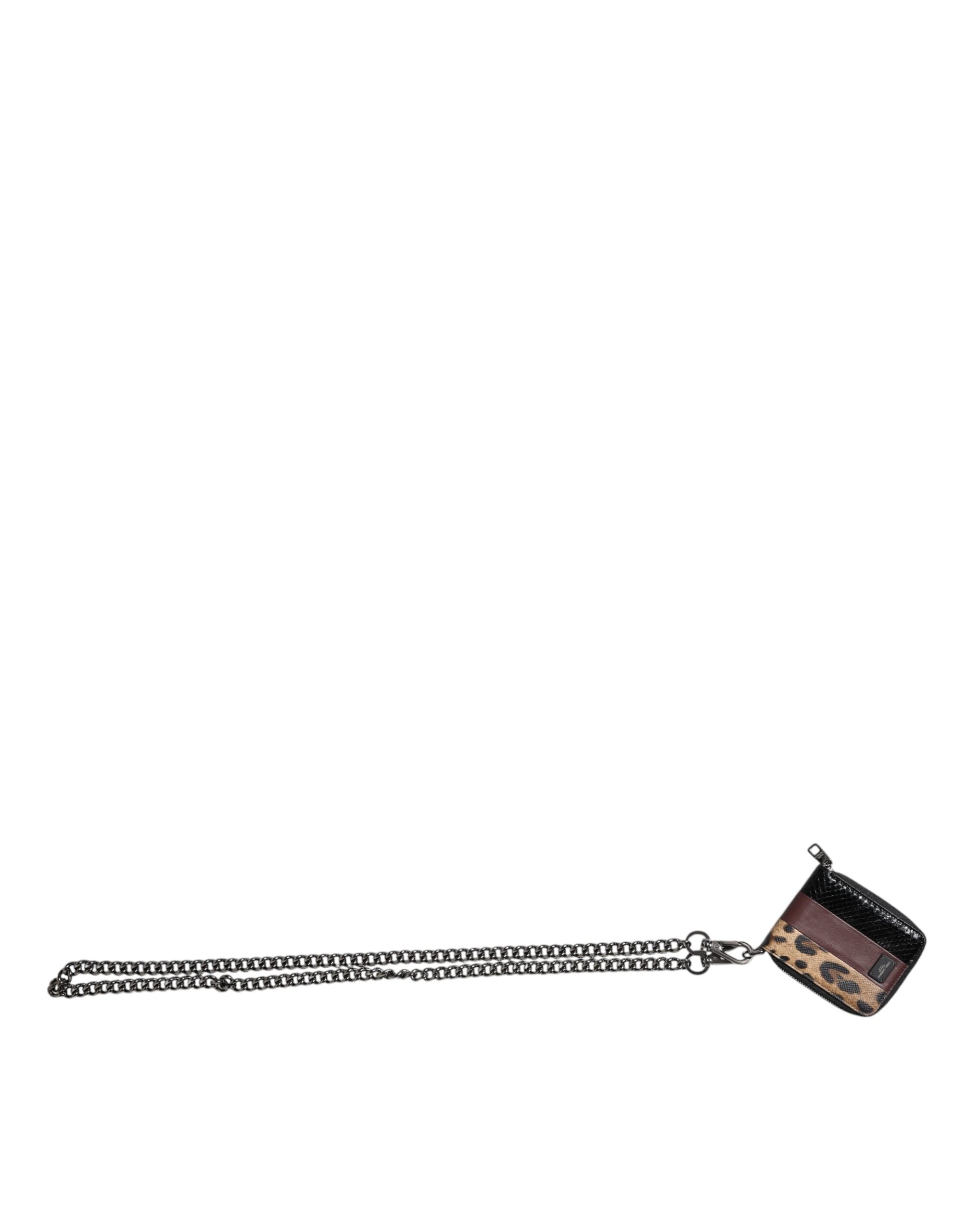 Multicolor Leopard Leather DG Bifold Card Holder Wallet - ventzia