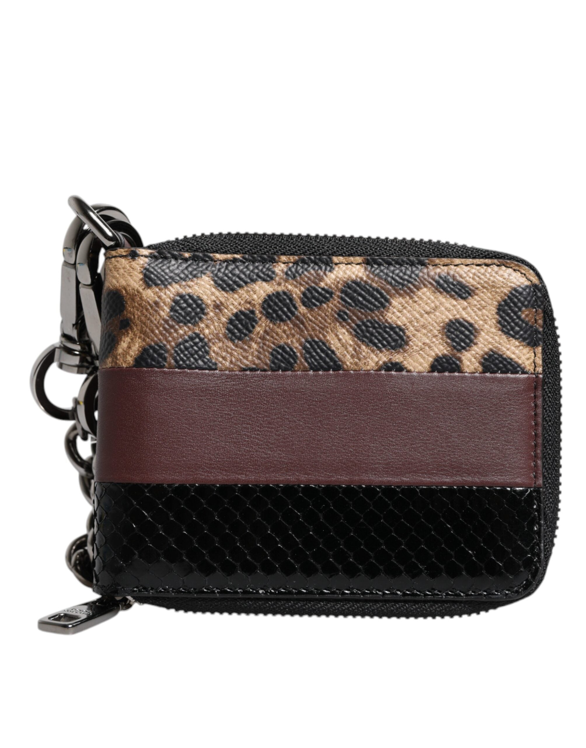 Multicolor Leopard Leather DG Bifold Card Holder Wallet - ventzia