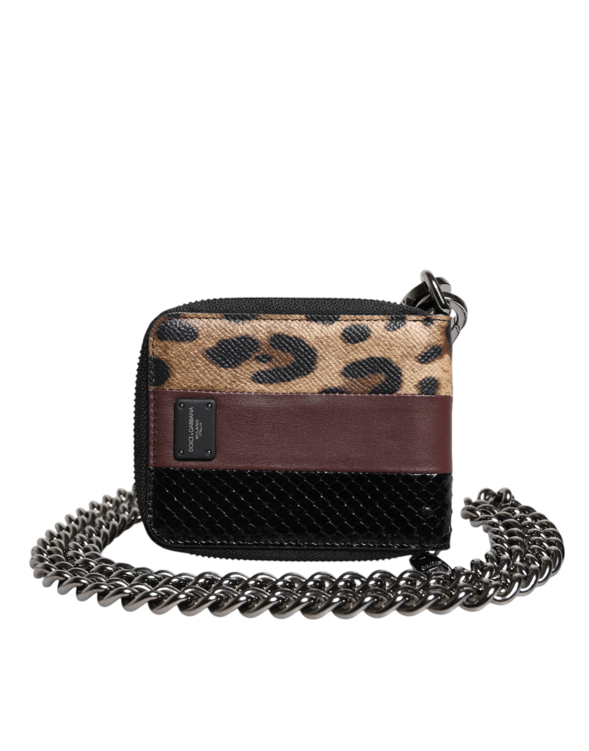 Multicolor Leopard Leather DG Bifold Card Holder Wallet - ventzia