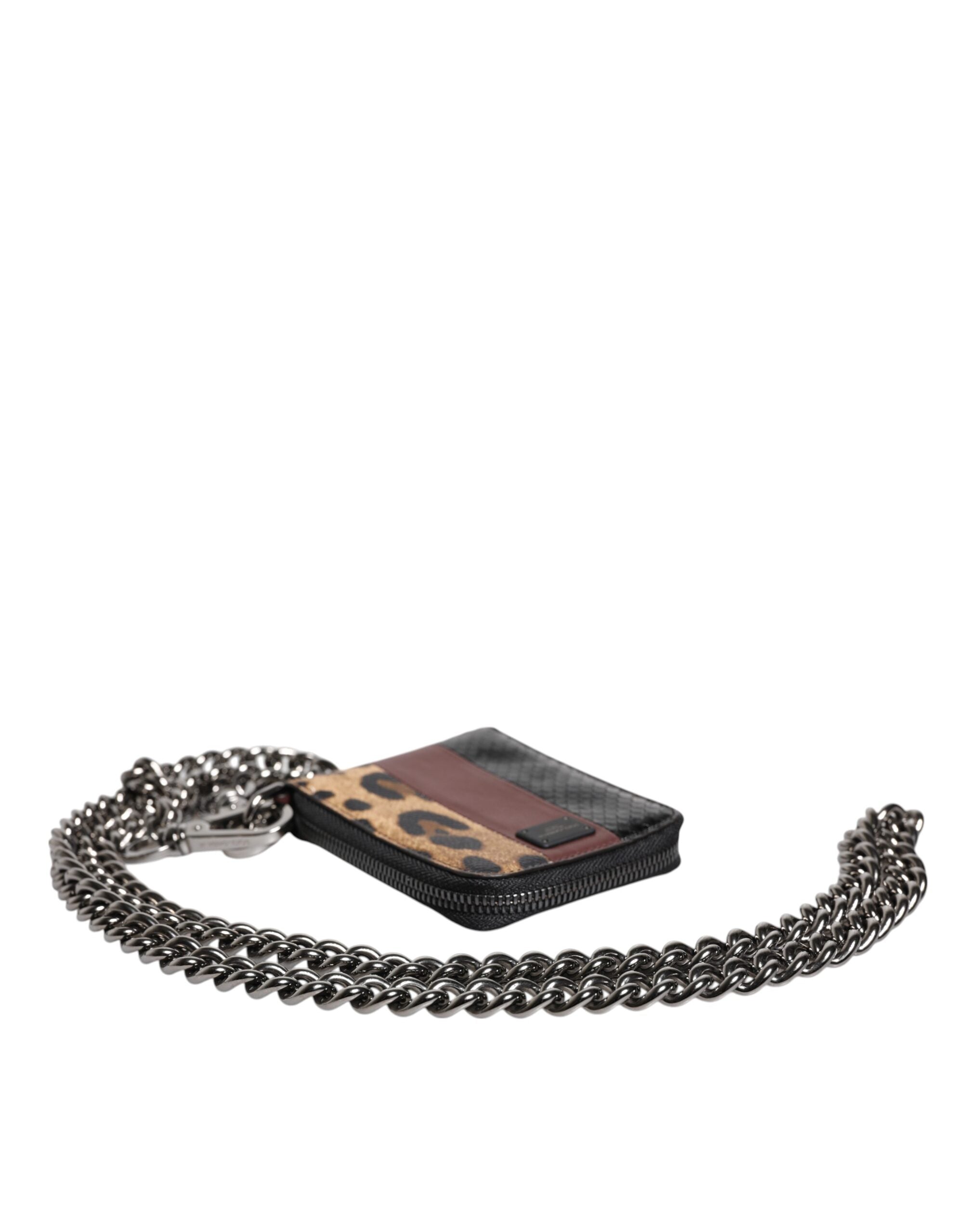 Multicolor Leopard Leather DG Bifold Card Holder Wallet - ventzia