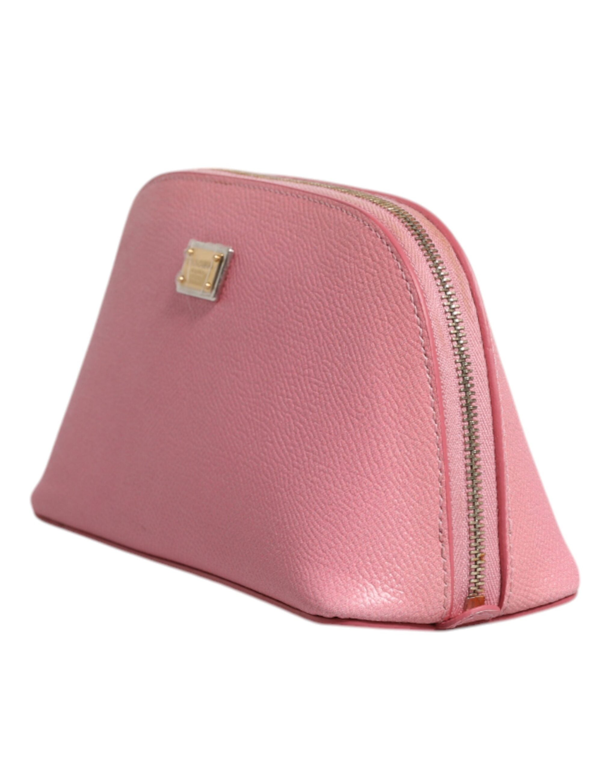 Pink Leather DG Logo Zip Around Hand Purse Pouch Wallet - ventzia