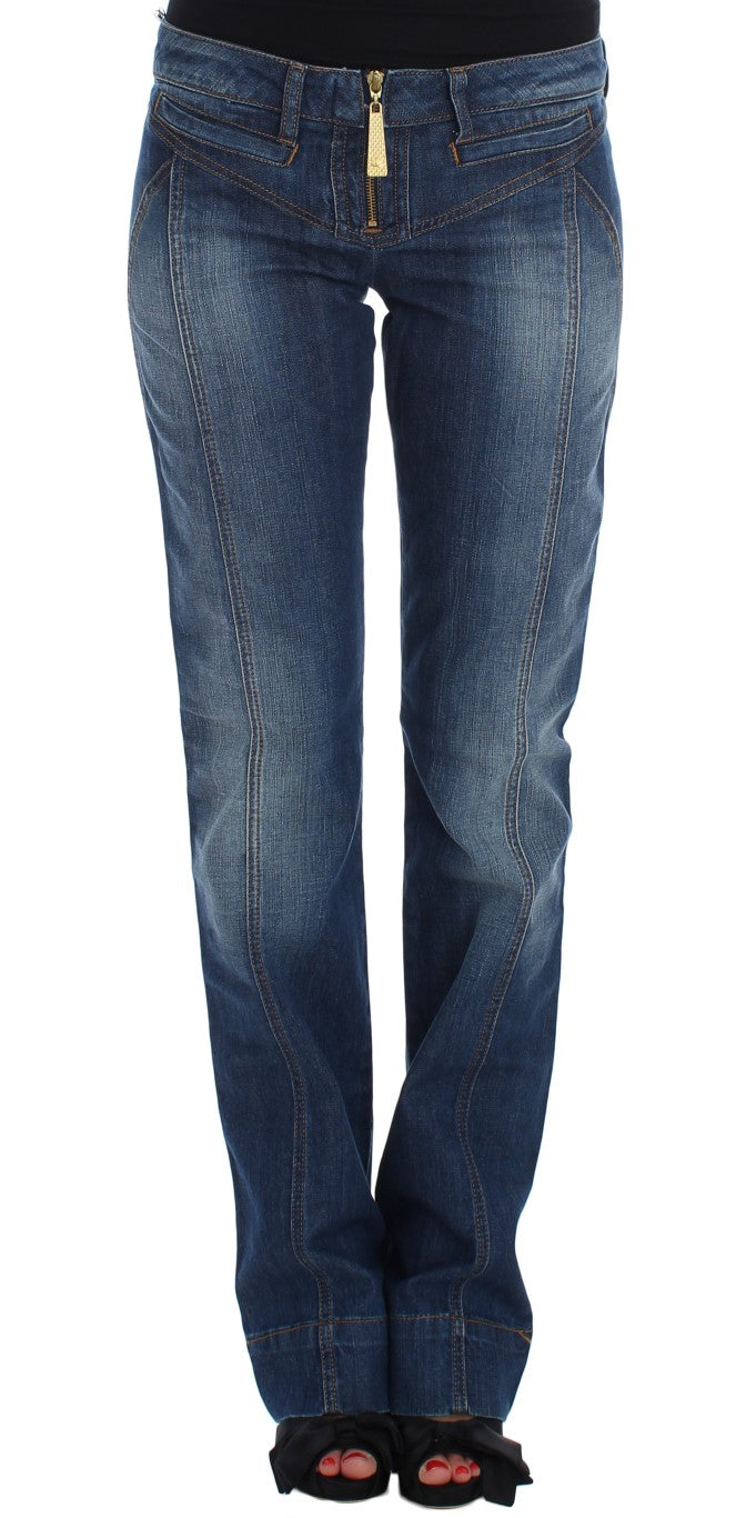 Chic Boot Cut Blue Wash Denim - ventzia