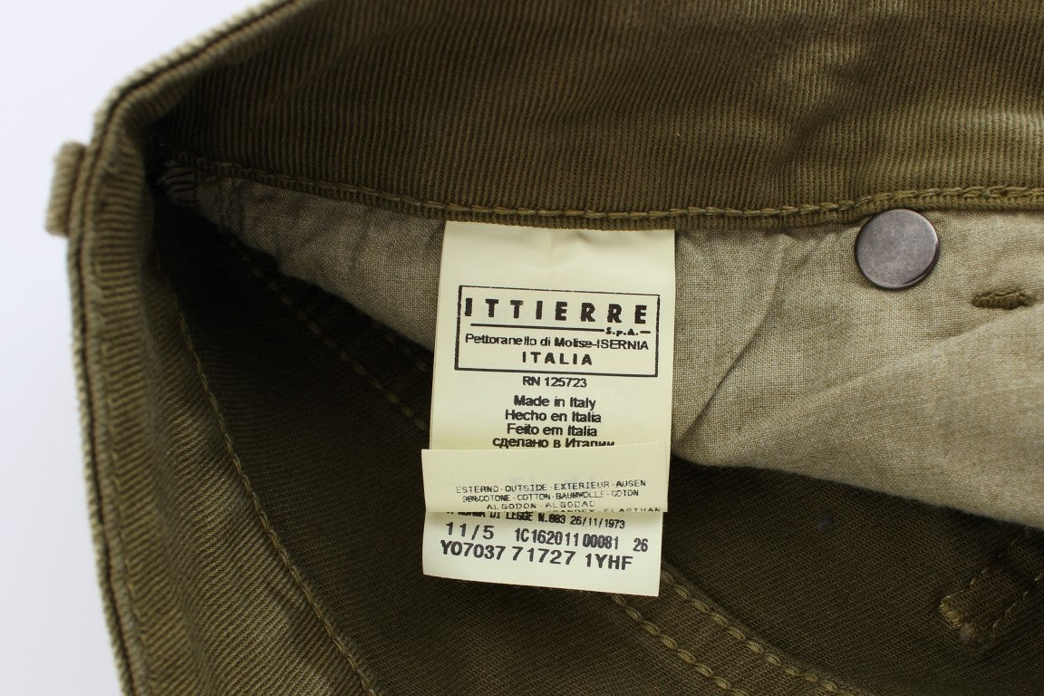 Green Slim Fit Cotton Stretch Jeans - ventzia