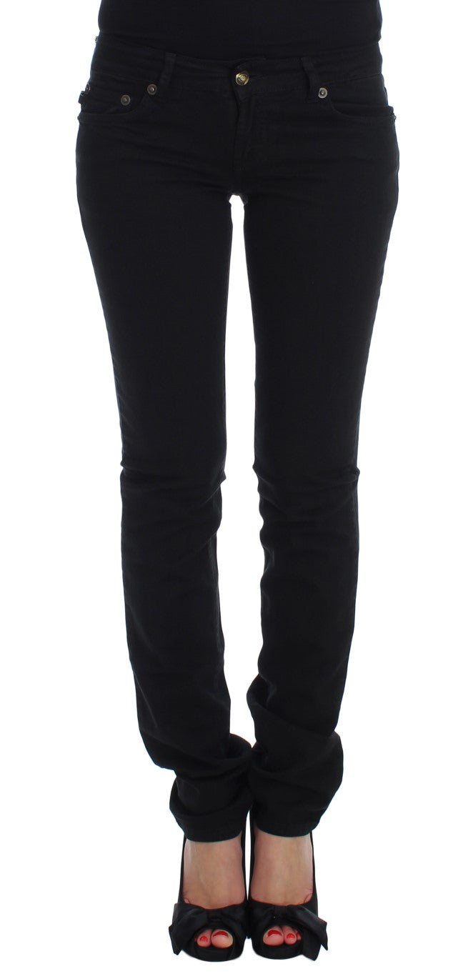 Chic Slim Skinny Black Jeans - ventzia