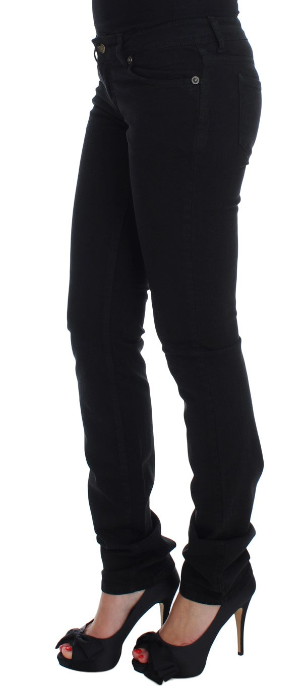Chic Slim Skinny Black Jeans - ventzia