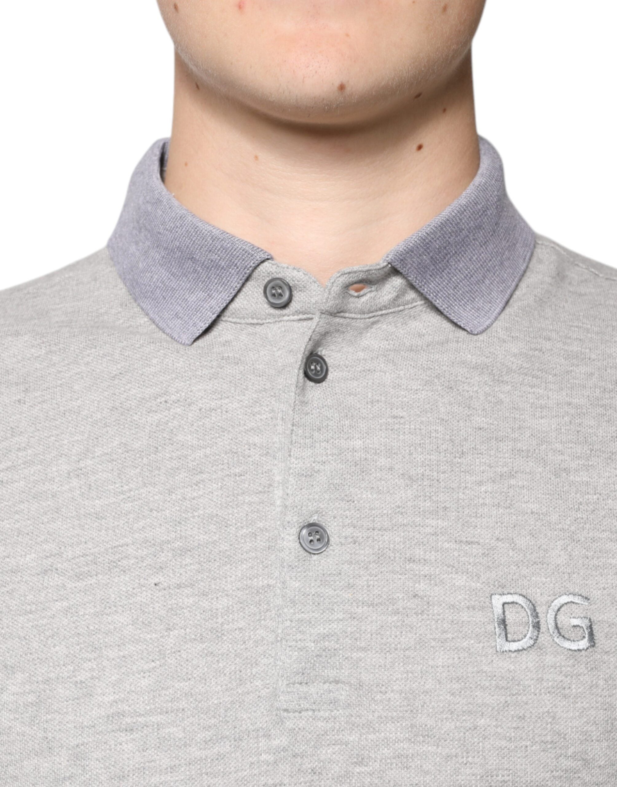 Gray Collared Short Sleeves Men Polo T-shirt - ventzia