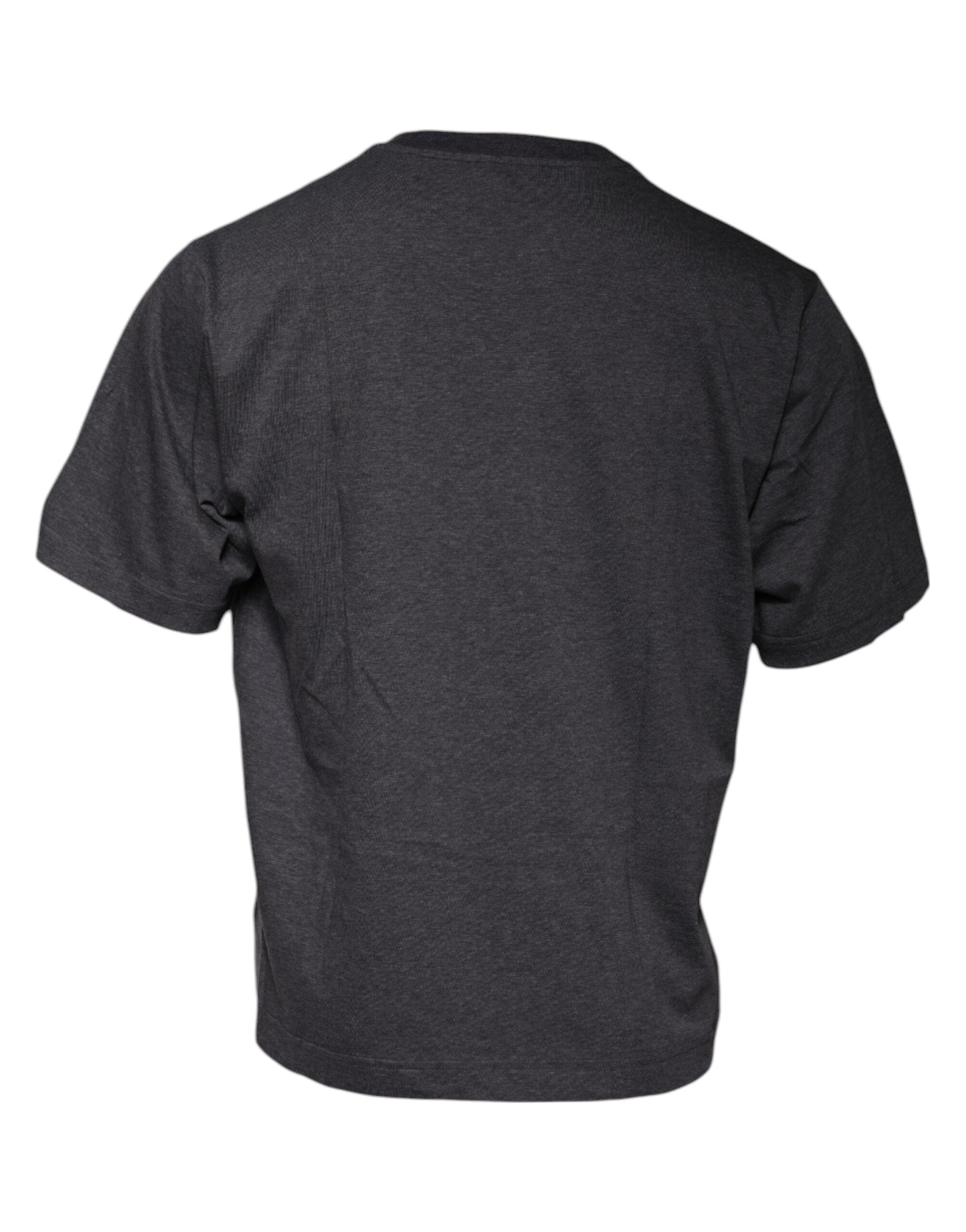 Dark Gray Crew Neck Short Sleeves T-shirt - ventzia