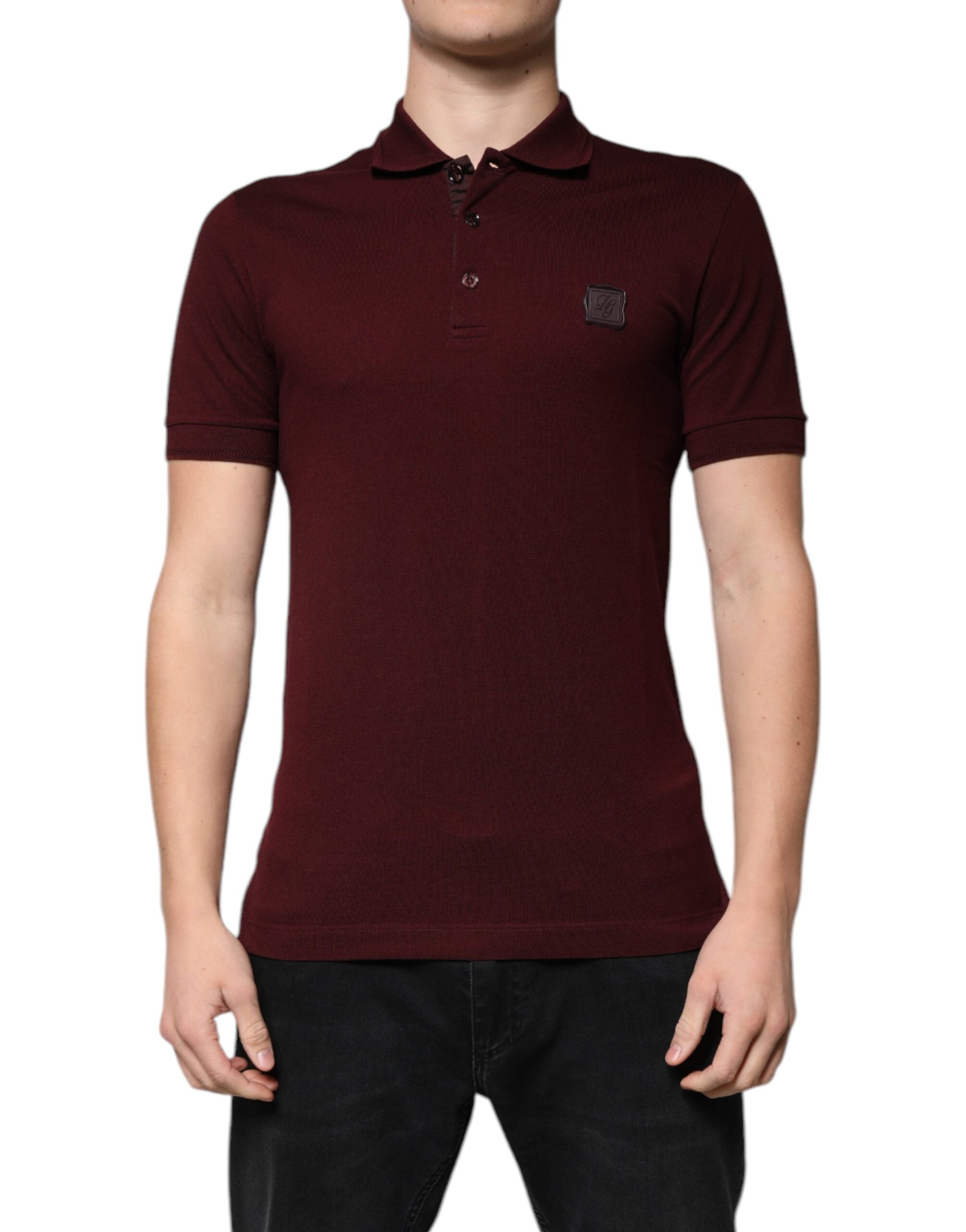Maroon Collared Short Sleeves Polo T-shirt - ventzia