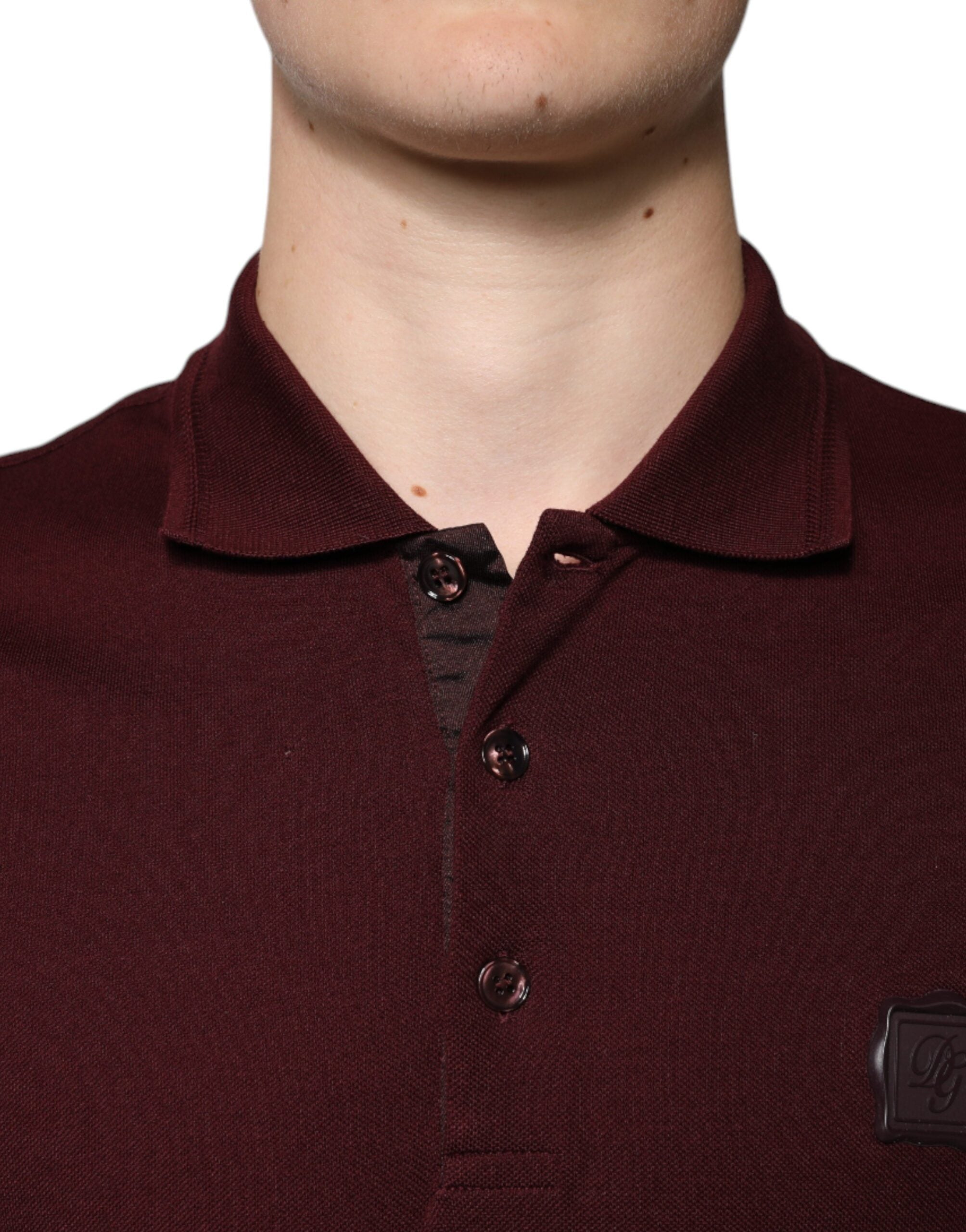 Maroon Collared Short Sleeves Polo T-shirt - ventzia