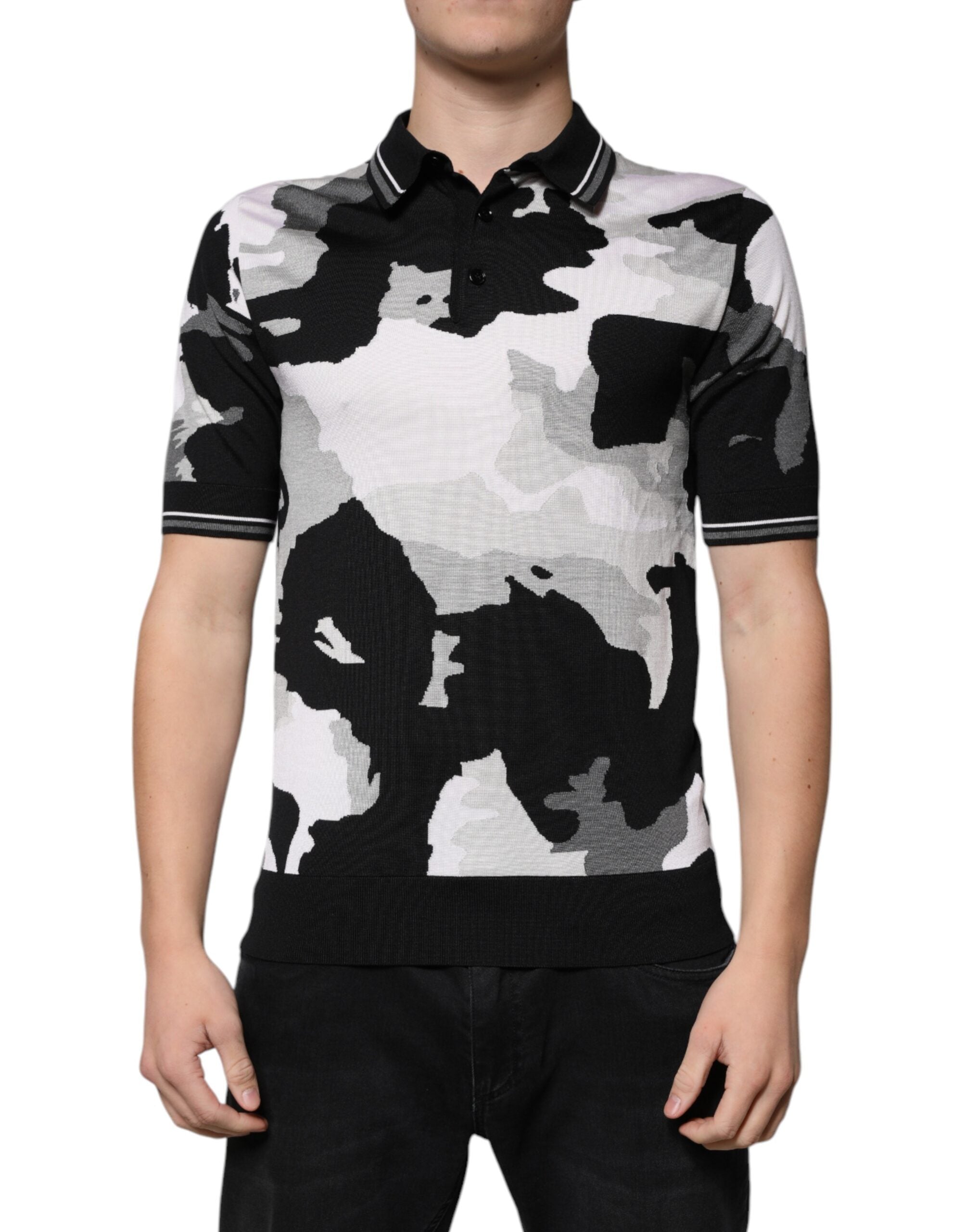 Multicolor Camouflage Collared Polo T-shirt - ventzia
