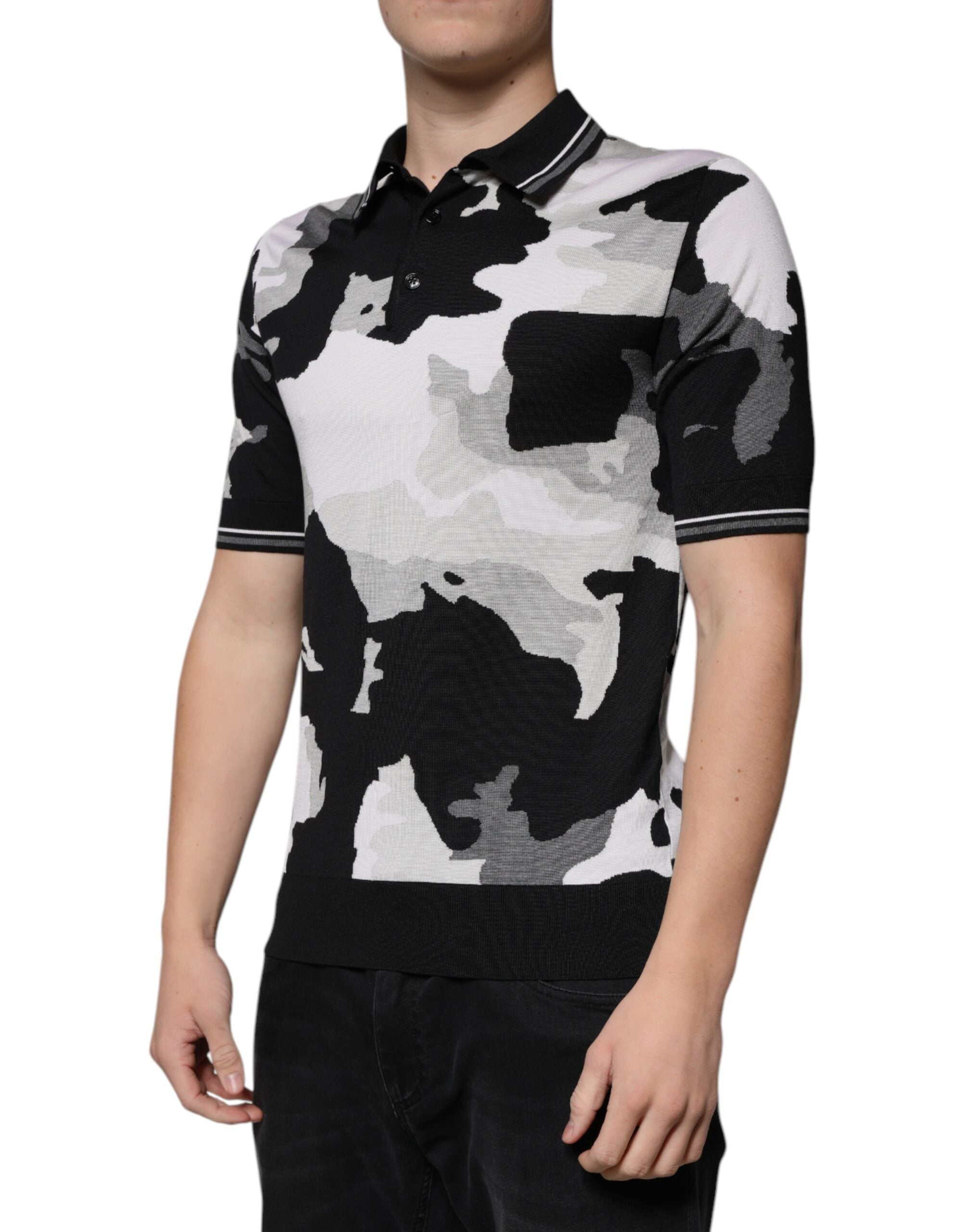Multicolor Camouflage Collared Polo T-shirt - ventzia