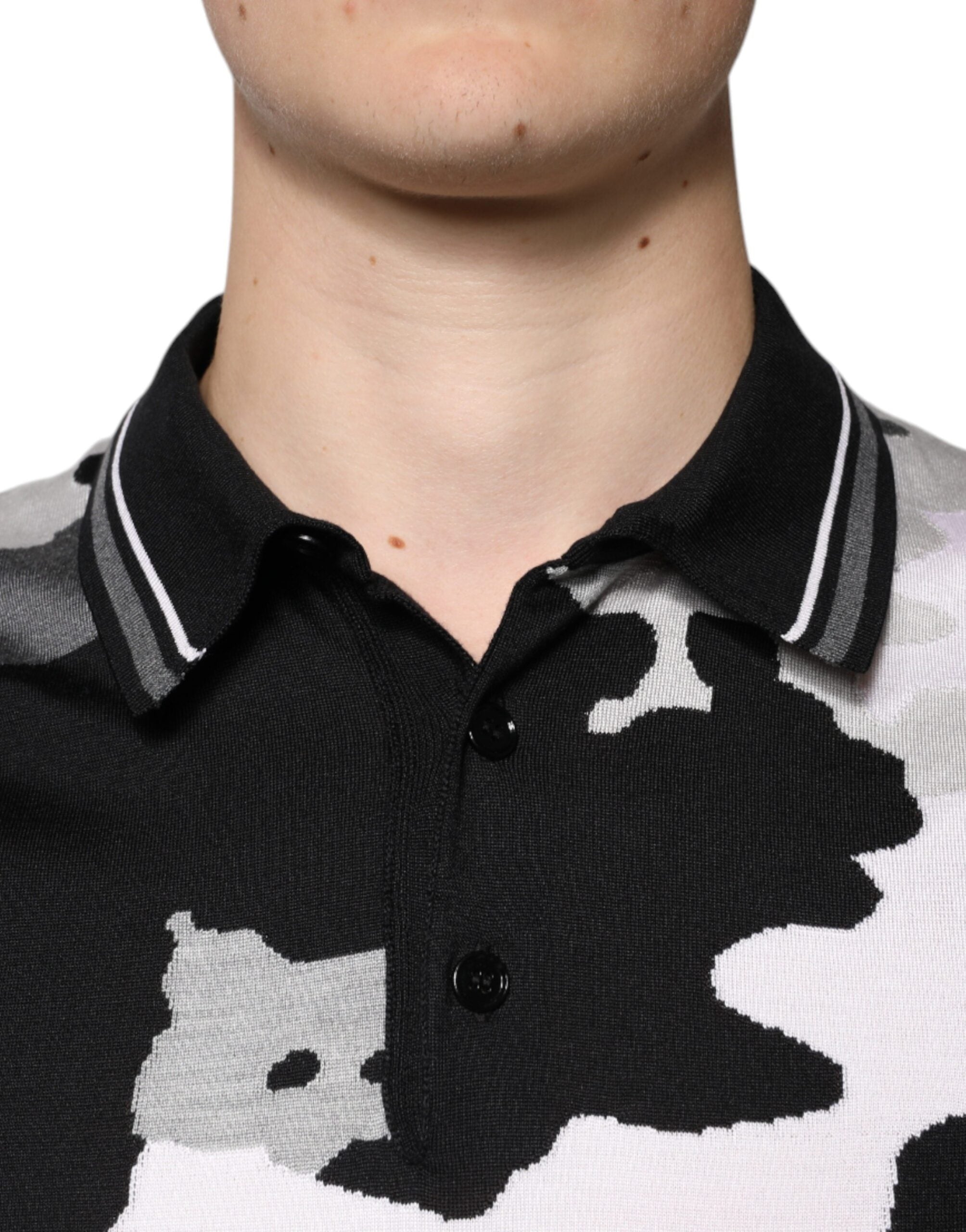 Multicolor Camouflage Collared Polo T-shirt - ventzia