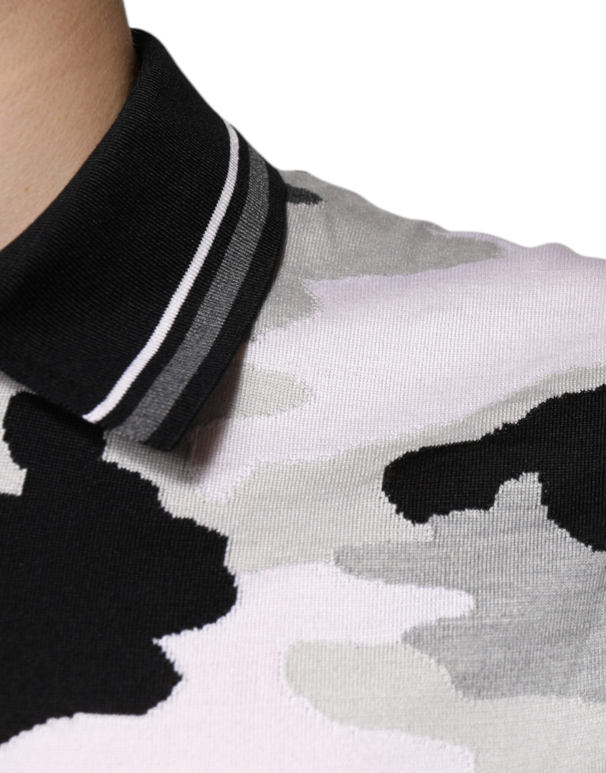 Multicolor Camouflage Collared Polo T-shirt - ventzia