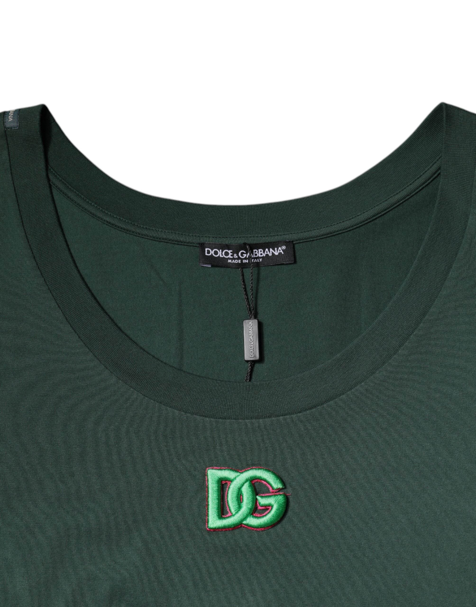 Green DG Sleeveless Round Neck Tank T-shirt - ventzia