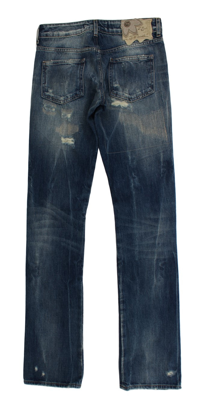 Elegant Flare Fit Blue Denim Jeans - ventzia