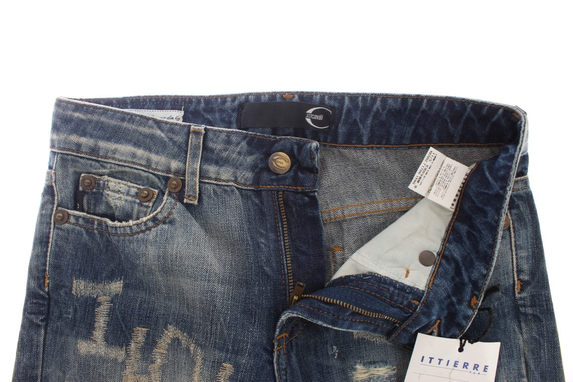 Elegant Flare Fit Blue Denim Jeans - ventzia