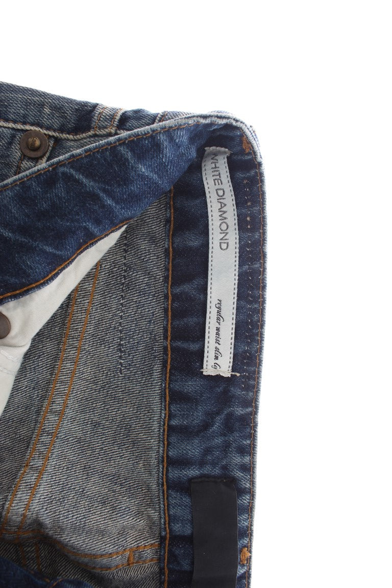 Elegant Flare Fit Blue Denim Jeans - ventzia