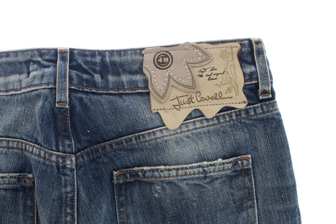 Elegant Flare Fit Blue Denim Jeans - ventzia