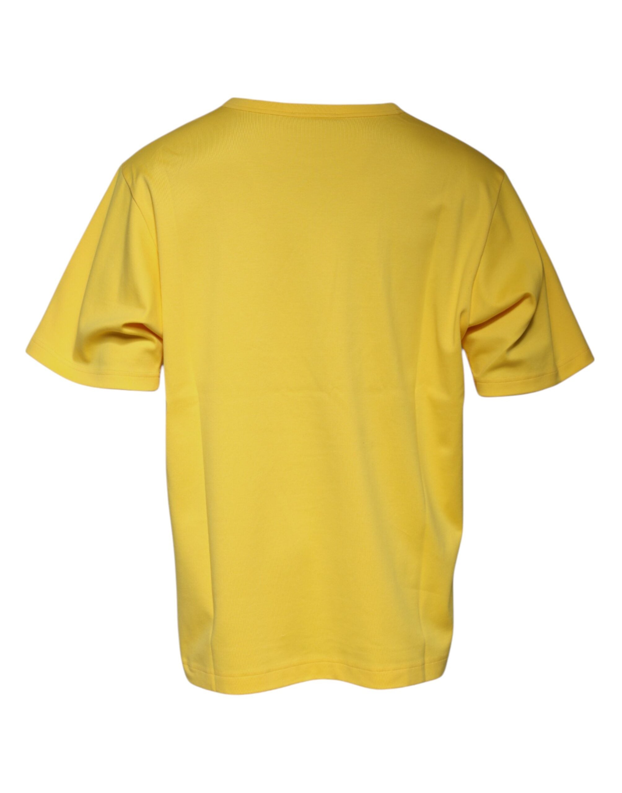 Yellow Crew Neck Short Sleeves T-shirt - ventzia