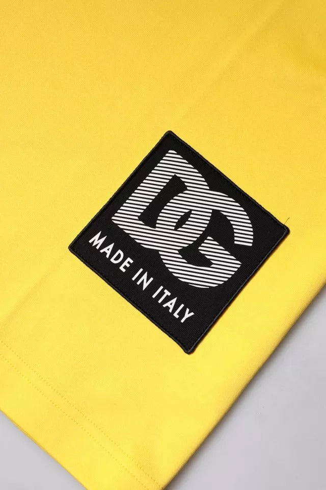 Yellow Crew Neck Short Sleeves T-shirt - ventzia