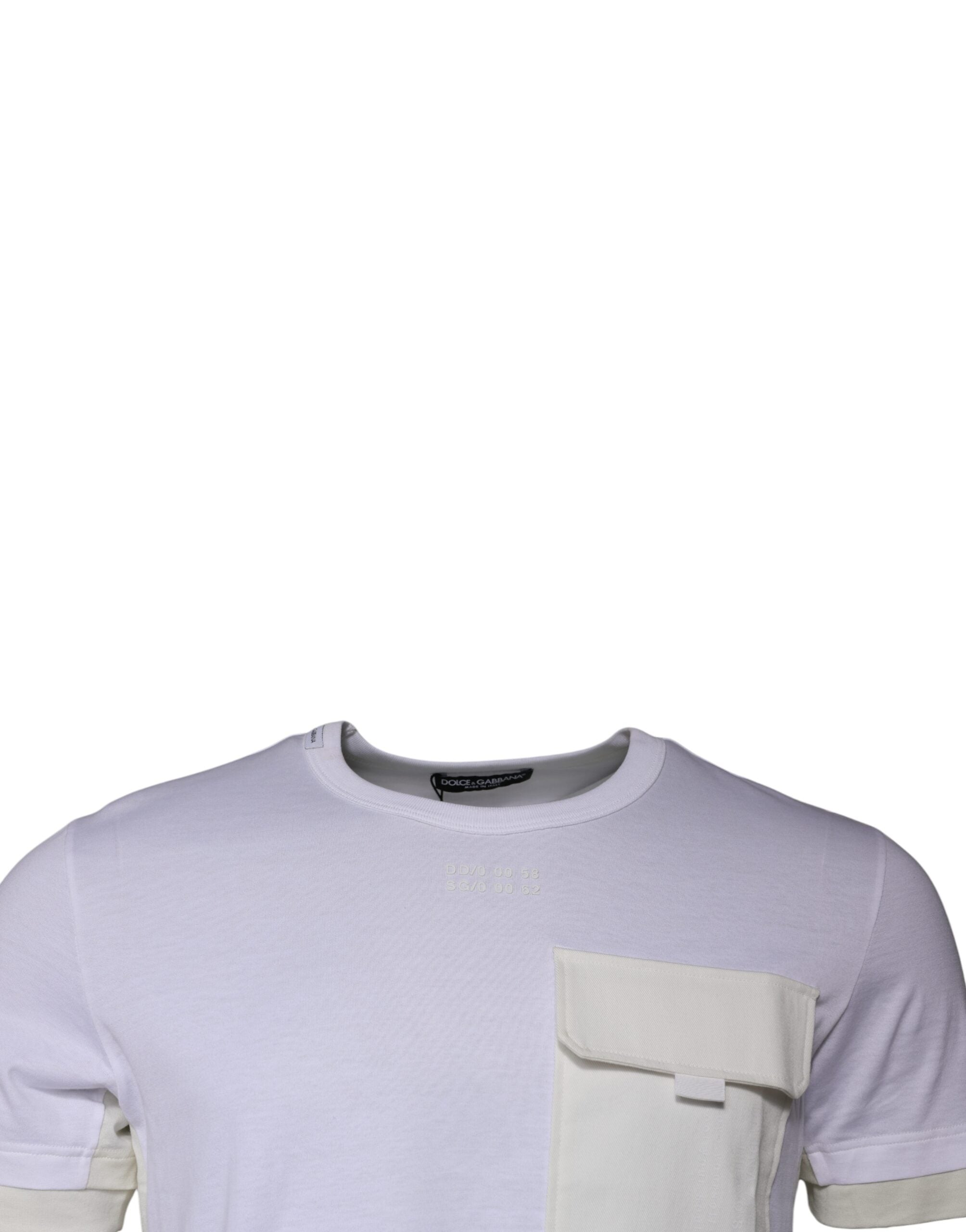 White Cotton Crew Neck Short Sleeves T-shirt - ventzia