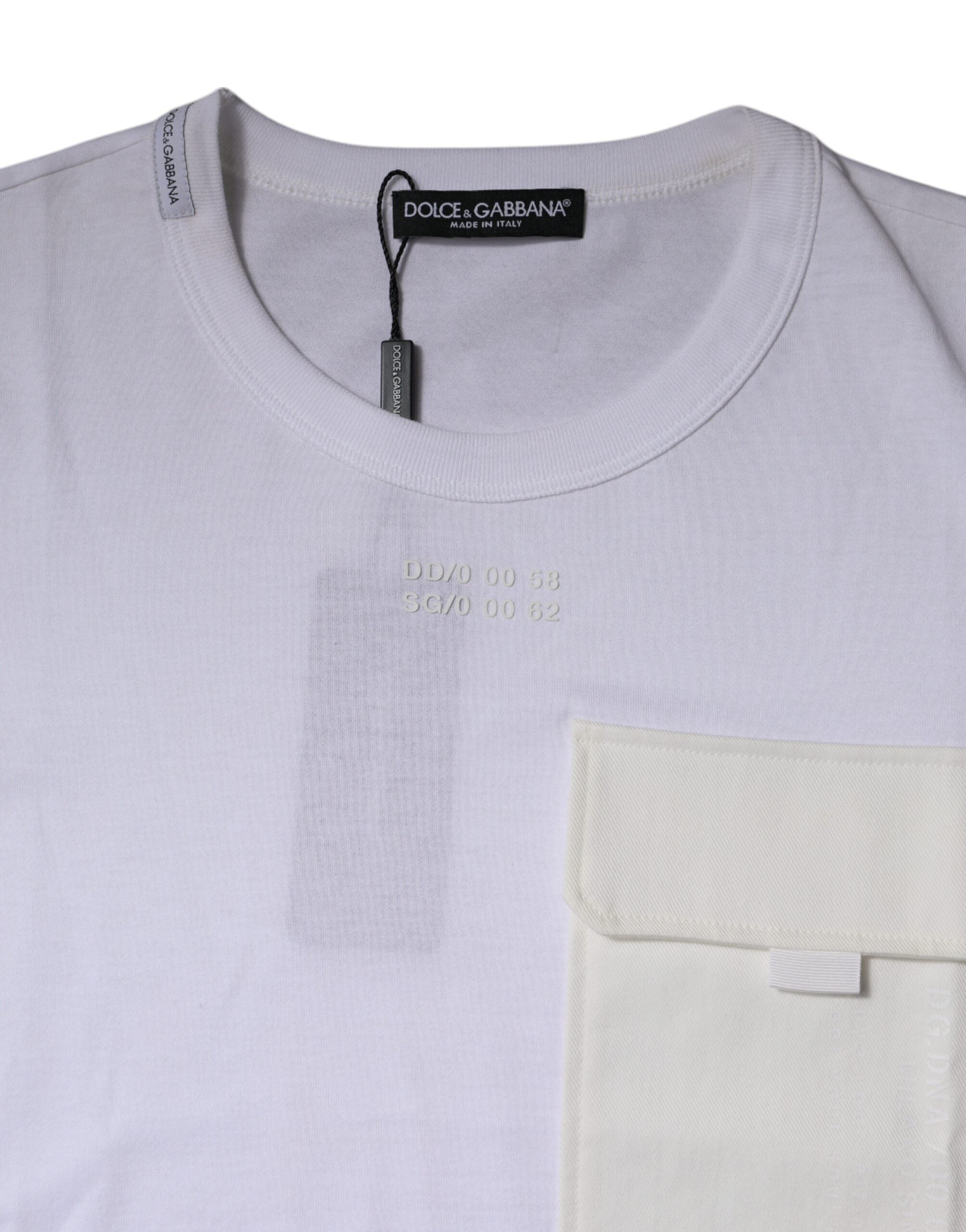 White Cotton Crew Neck Short Sleeves T-shirt - ventzia