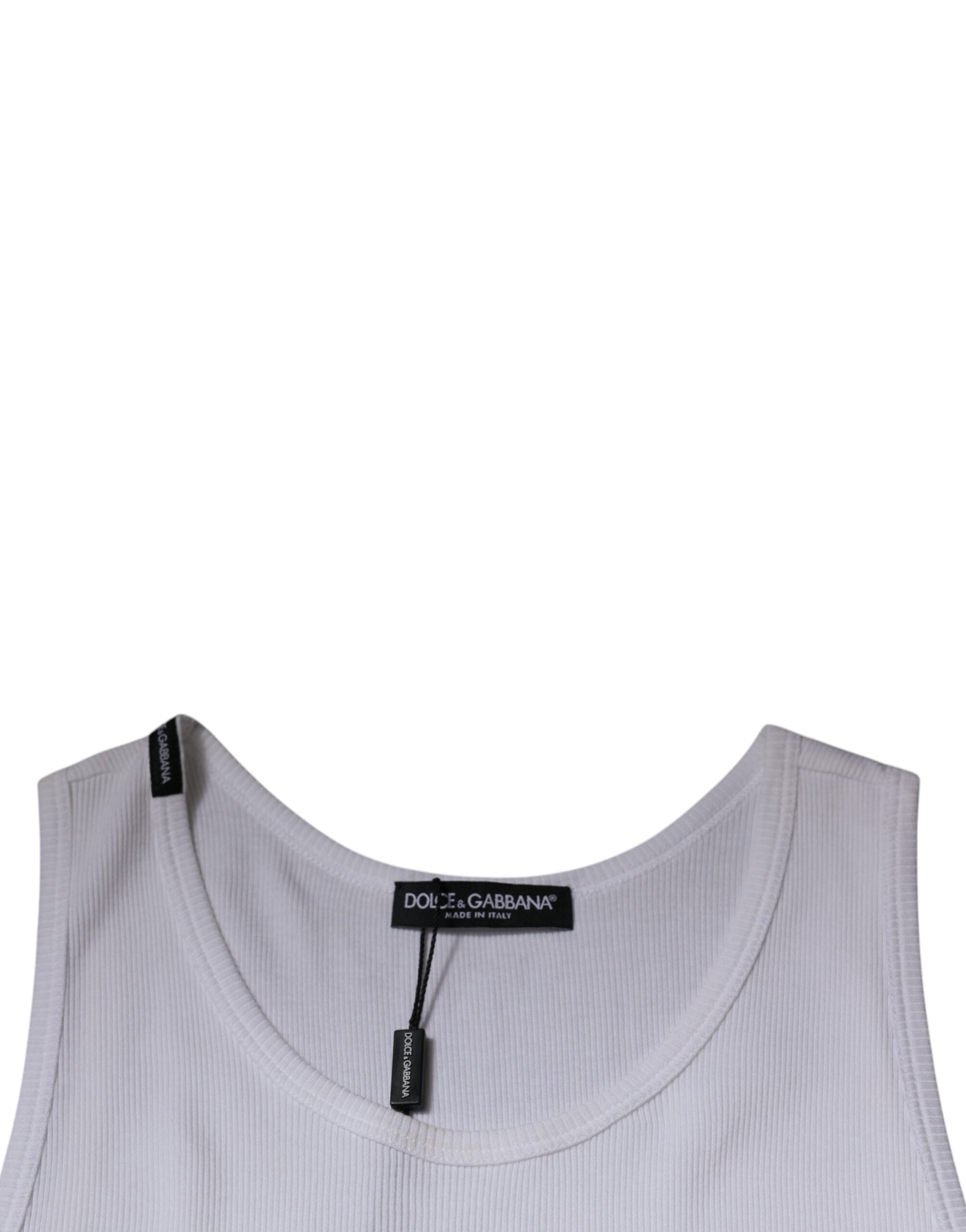 White Cotton Sleeveless Round Neck Tank T-shirt - ventzia
