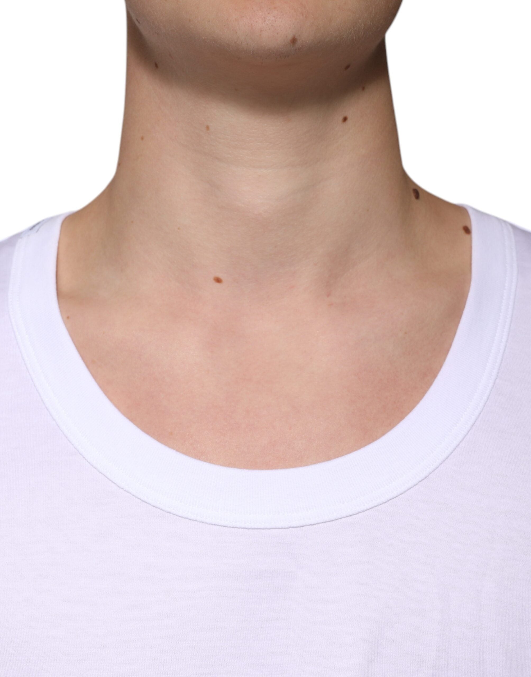 White Cotton Sleeveless Round Neck Tank T-shirt - ventzia