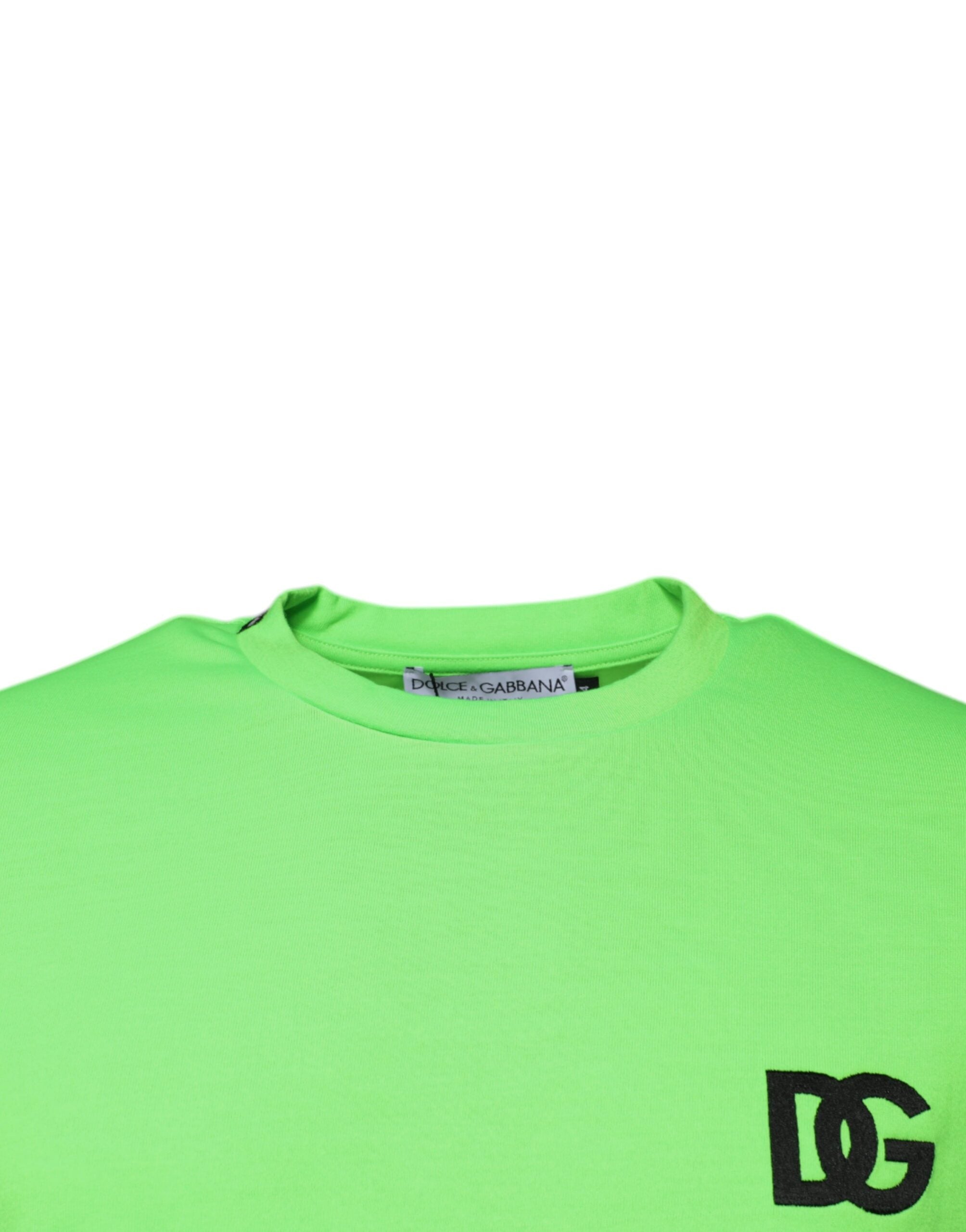 Green Logo Polyester Crew Neck T-shirt - ventzia