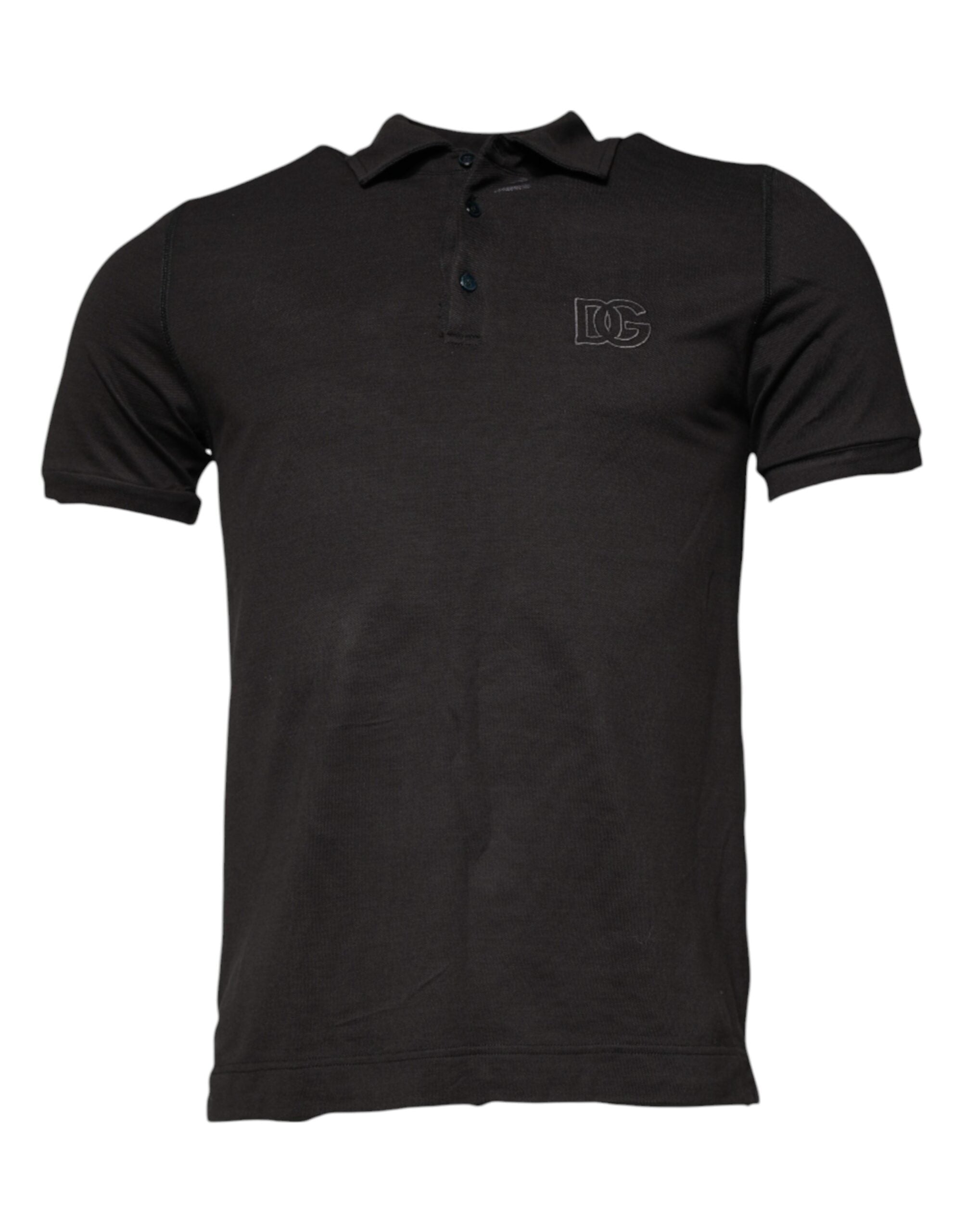 Dark Gray Collared Short Sleeves Polo T-shirt - ventzia