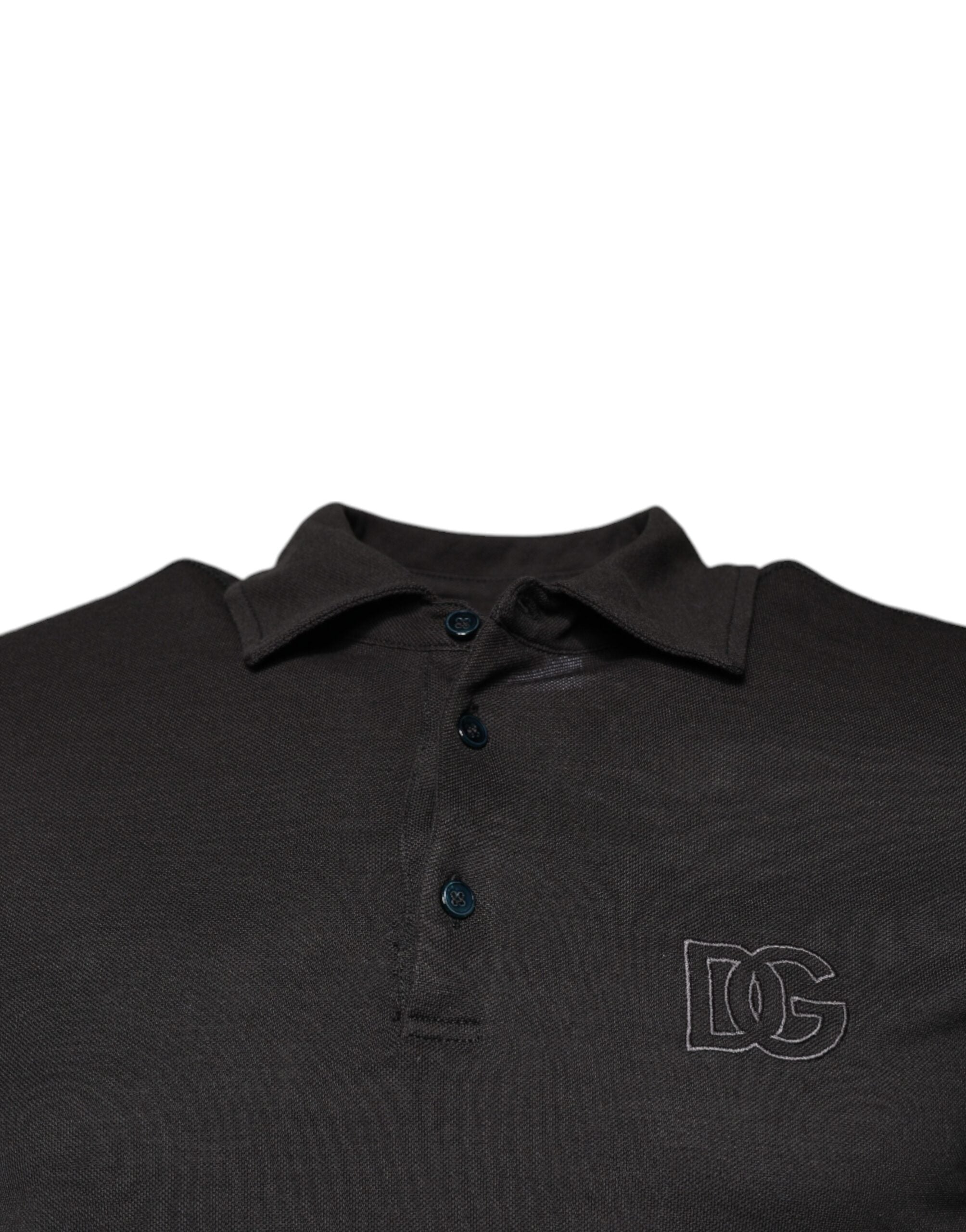 Dark Gray Collared Short Sleeves Polo T-shirt - ventzia