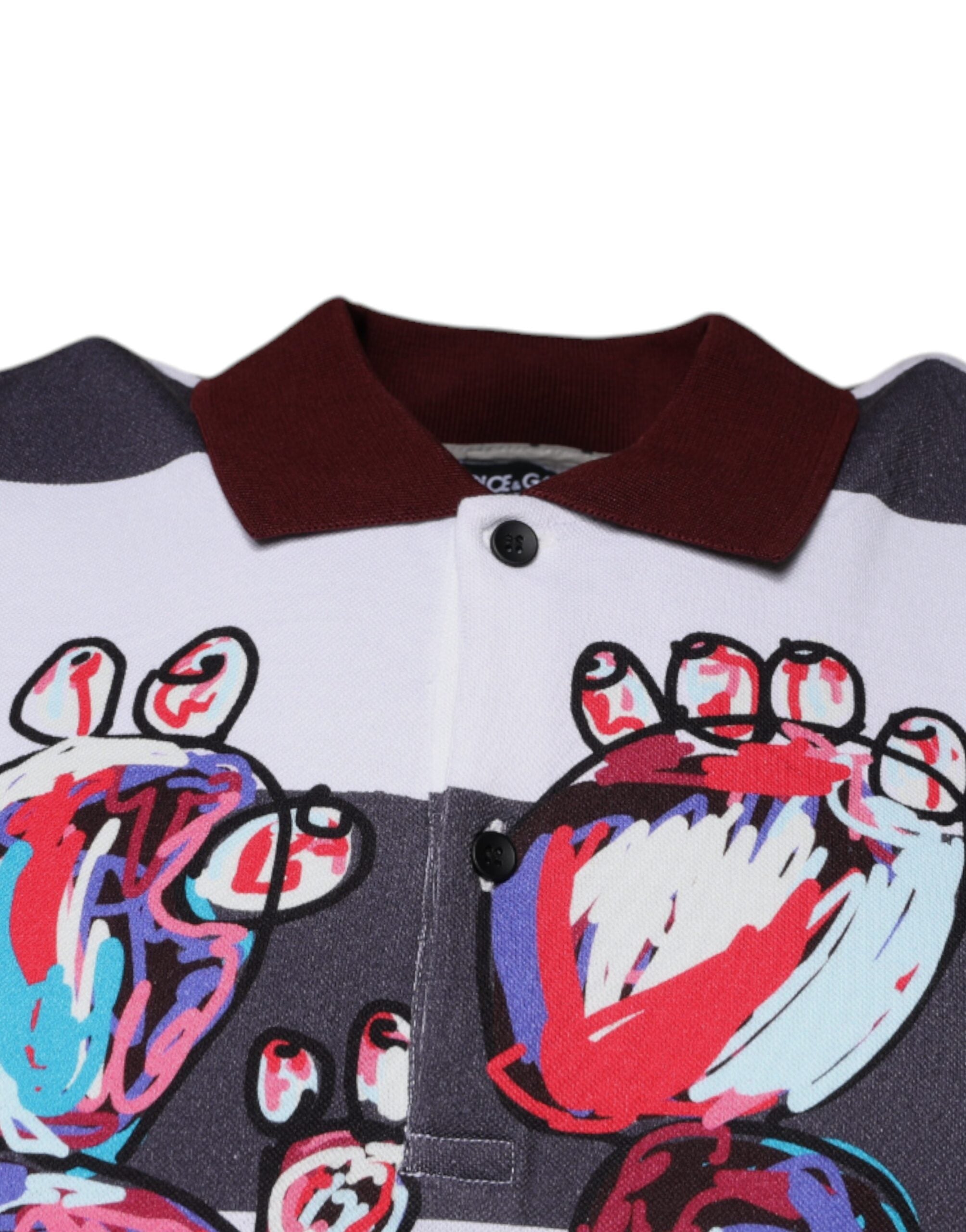 Multicolor Graphic Collared Polo T-shirt - ventzia