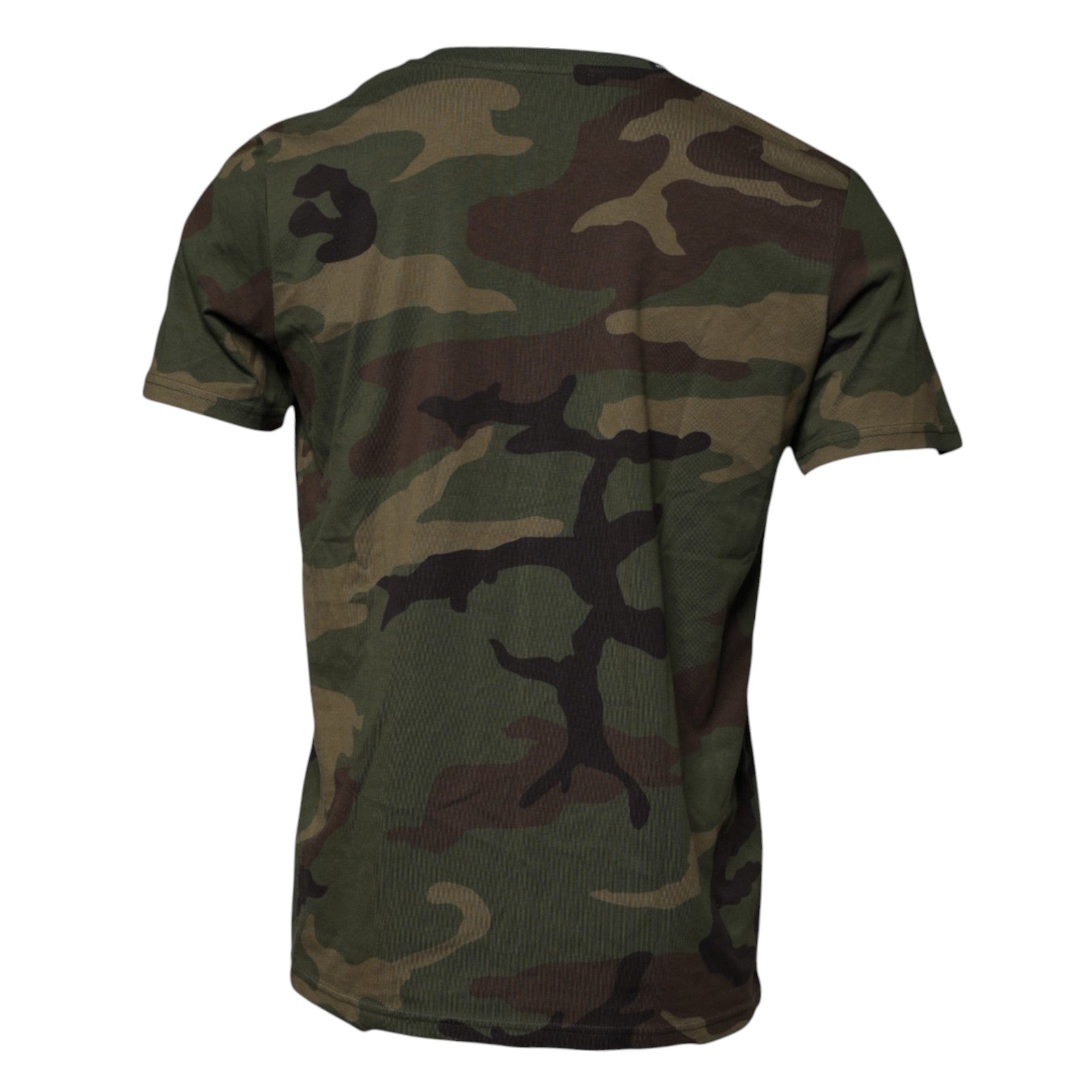 Multicolor Camouflage Cotton Crew Neck T-shirt - ventzia
