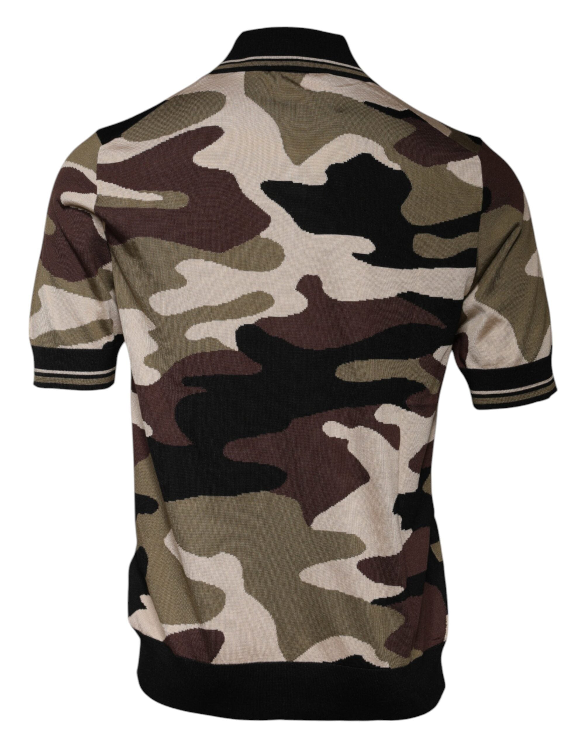 Multicolor Camouflage Collared Polo T-shirt - ventzia
