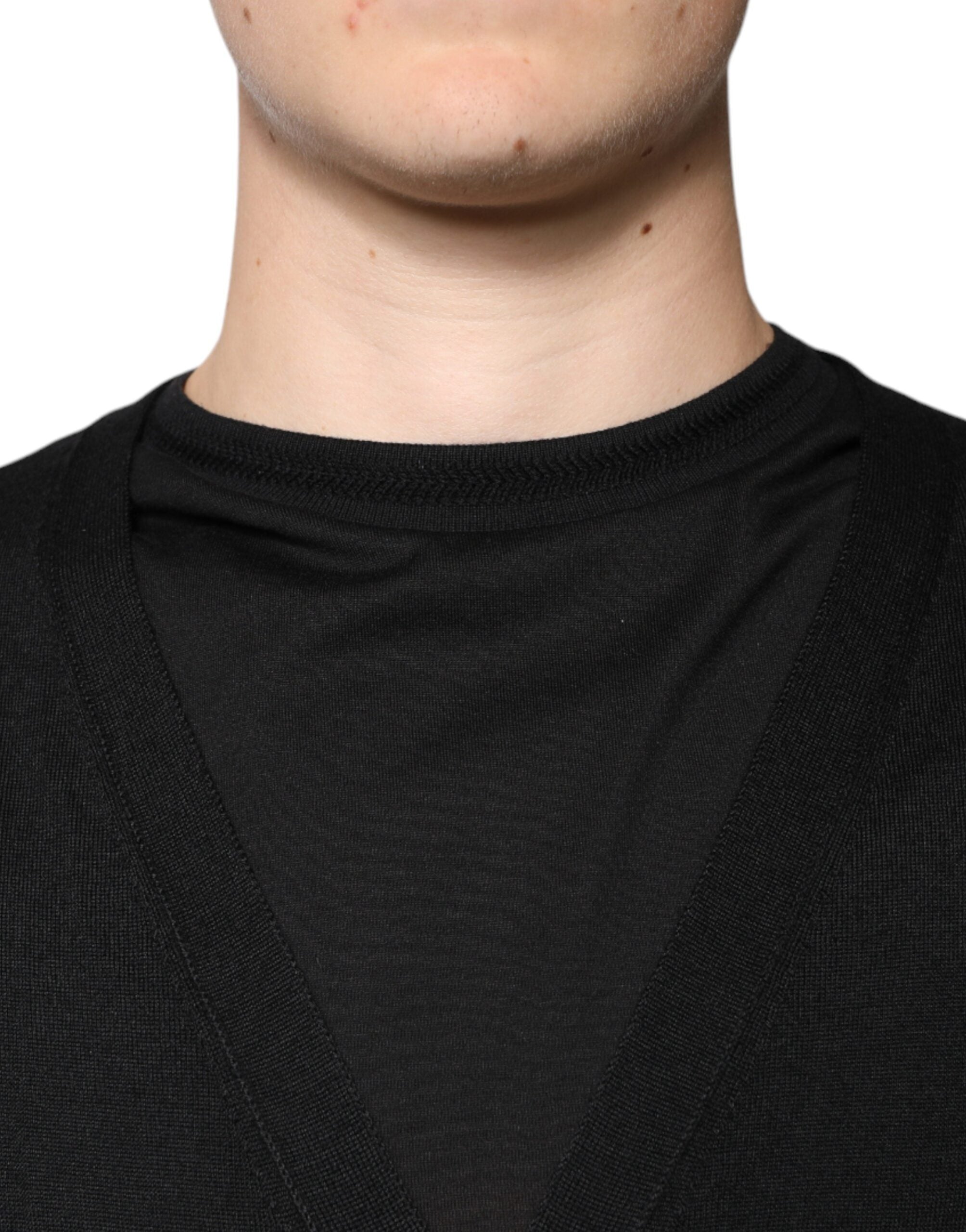 Black Cashmere Button Down Cardigan Sweater - ventzia